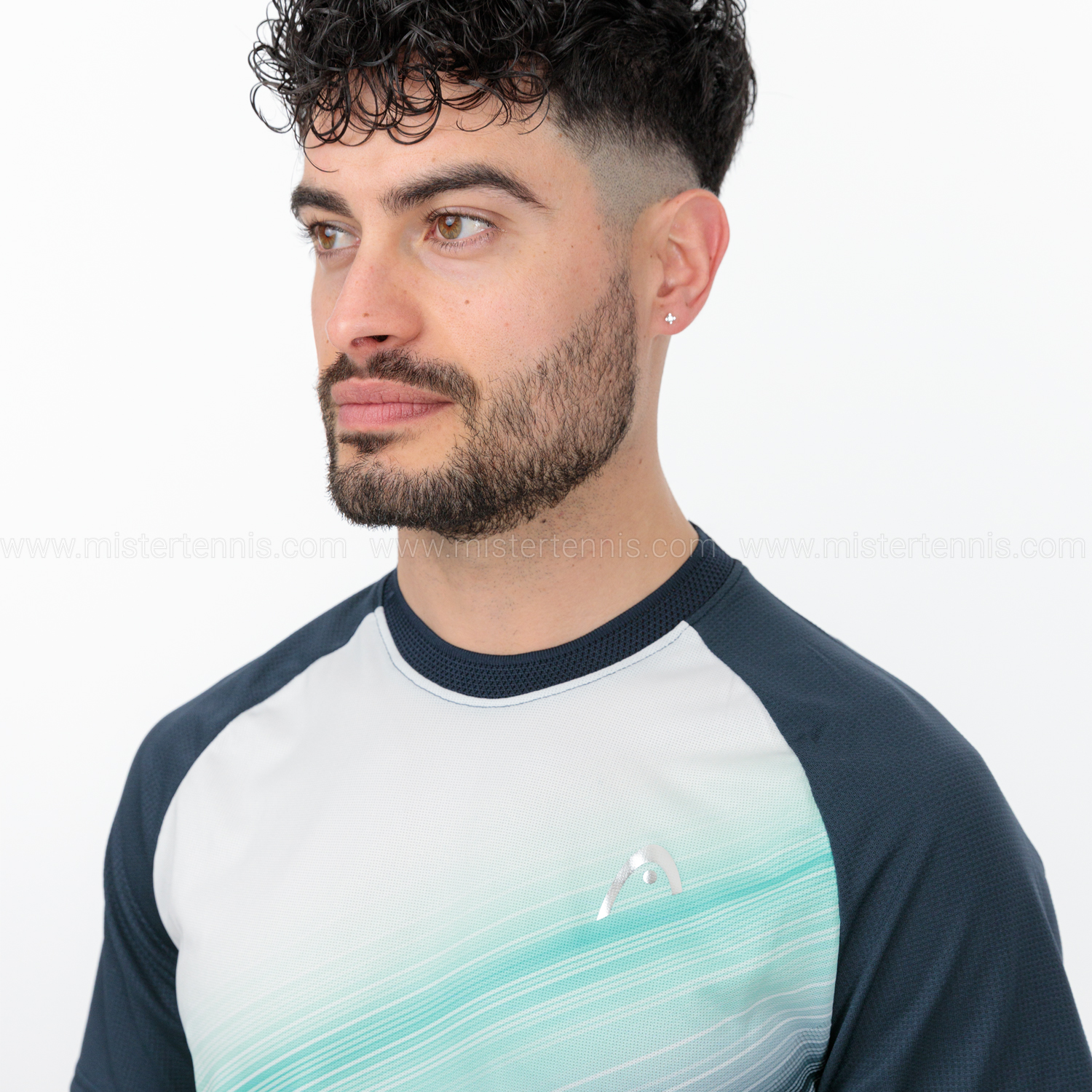 Head Performance Logo Men's Tennis TShirt Navy/Print Perf M