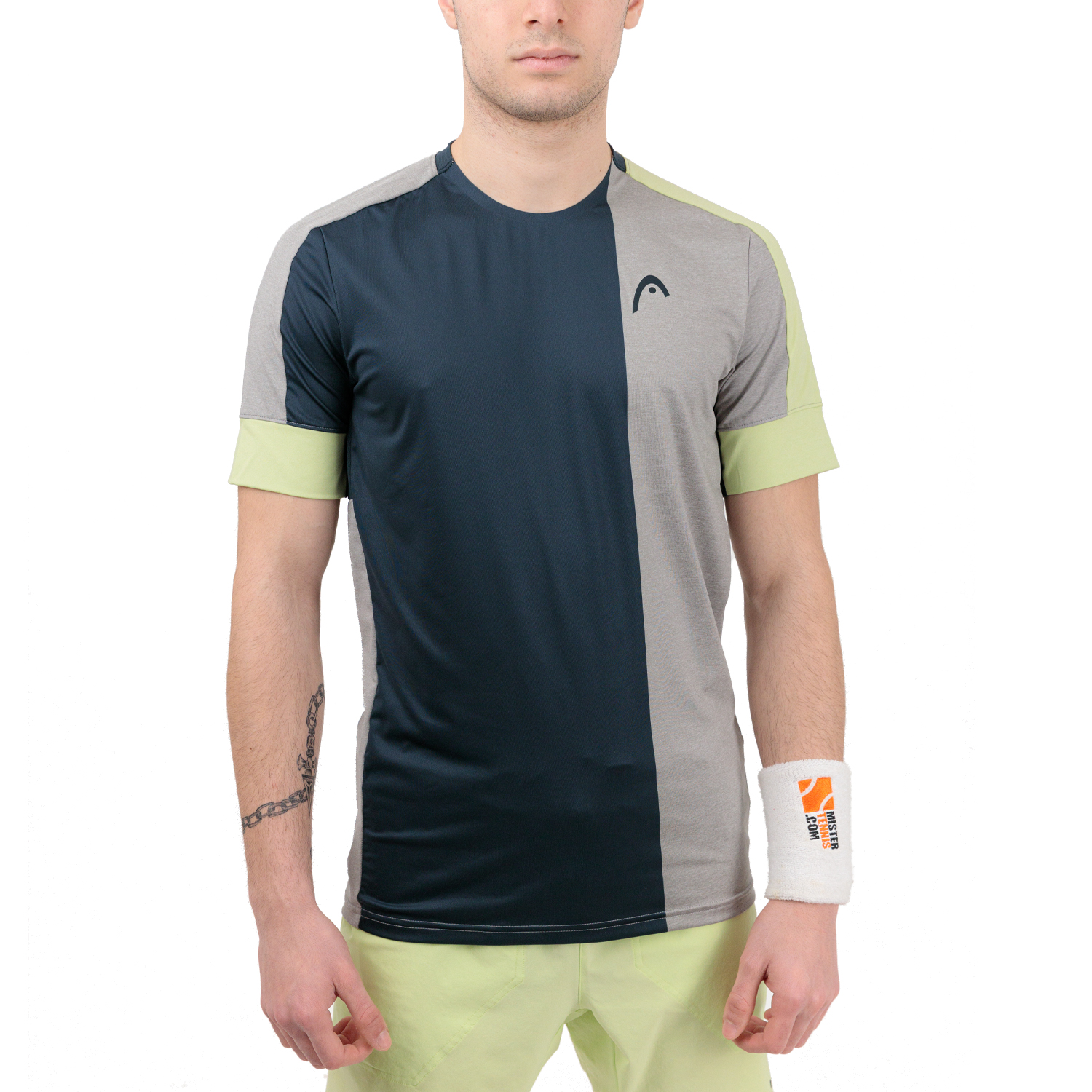 Head Play Tech Logo T-Shirt - Grey/Light Green