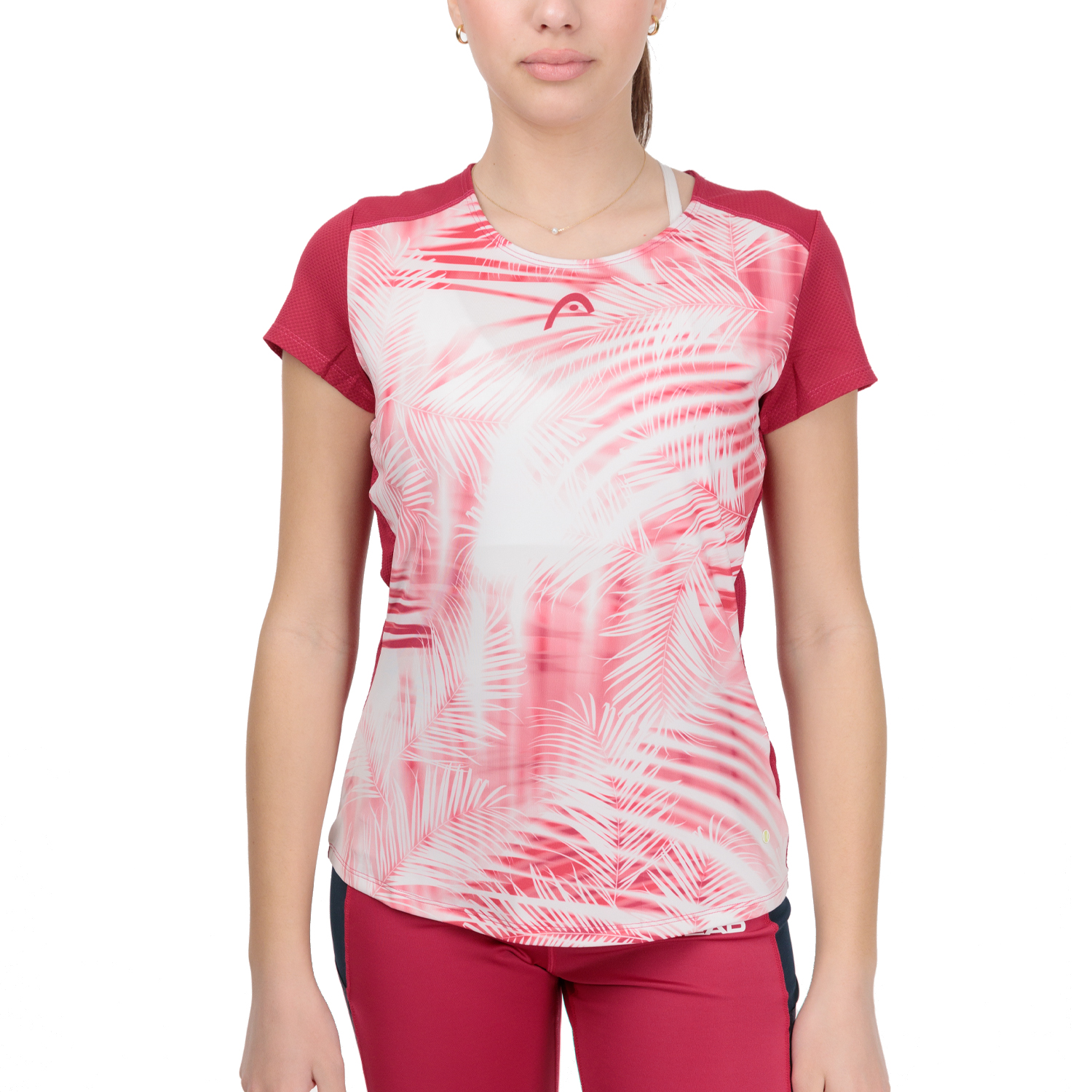 Head Tie Break Logo T-Shirt - Mulberry/Print Vision W