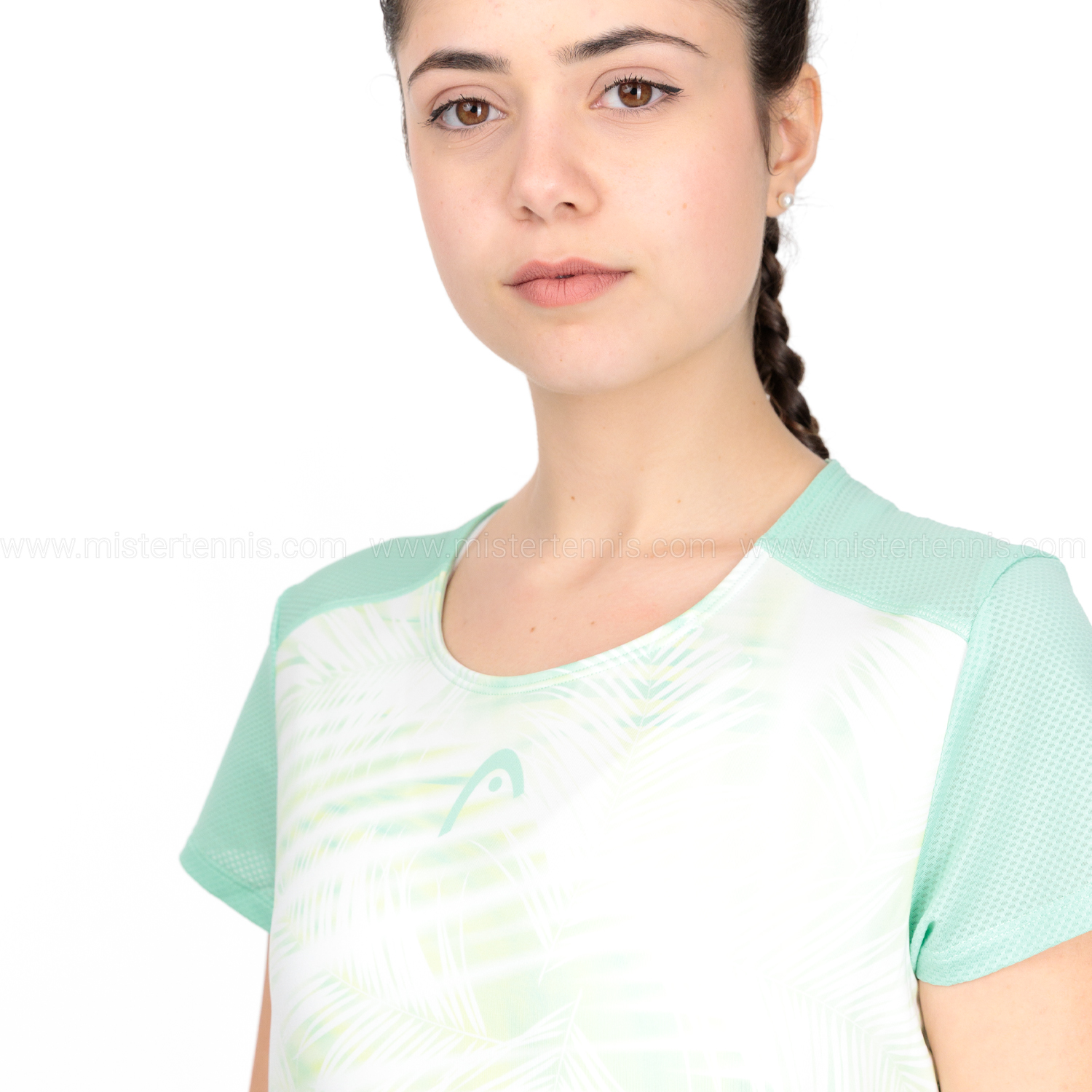 Head Tie Break Logo T-Shirt - Pastel Green/Print Vision W