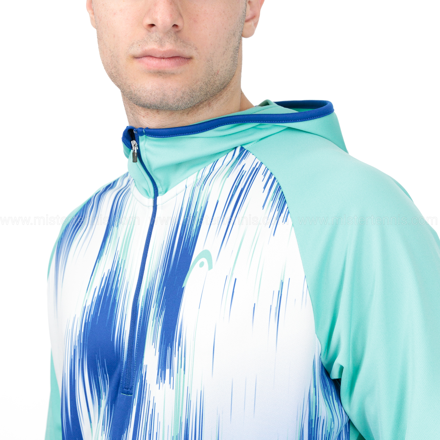 Head Topspin Logo Hoodie - Turquoise/Print Vision M