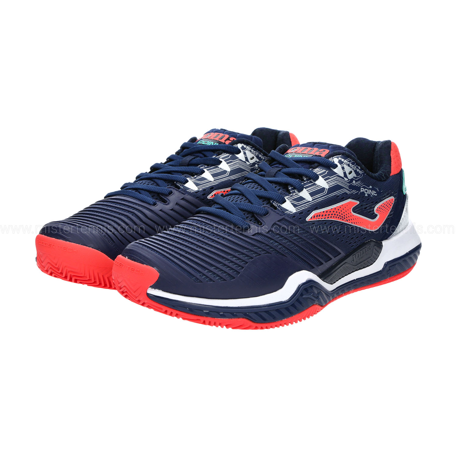 Joma Point Clay Men's Tennis Shoes - Navy/Red