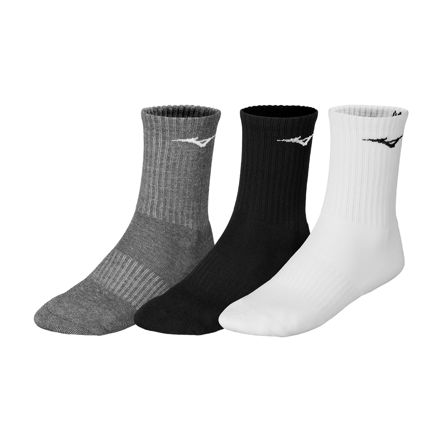 Mizuno Drylite Socks x 3 - White/Black/Melange