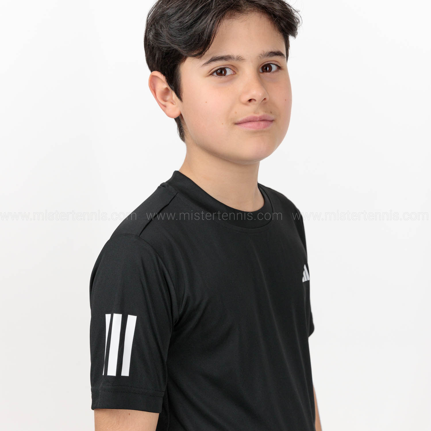 adidas Club 3 Stripes T-Shirt Boy - Black