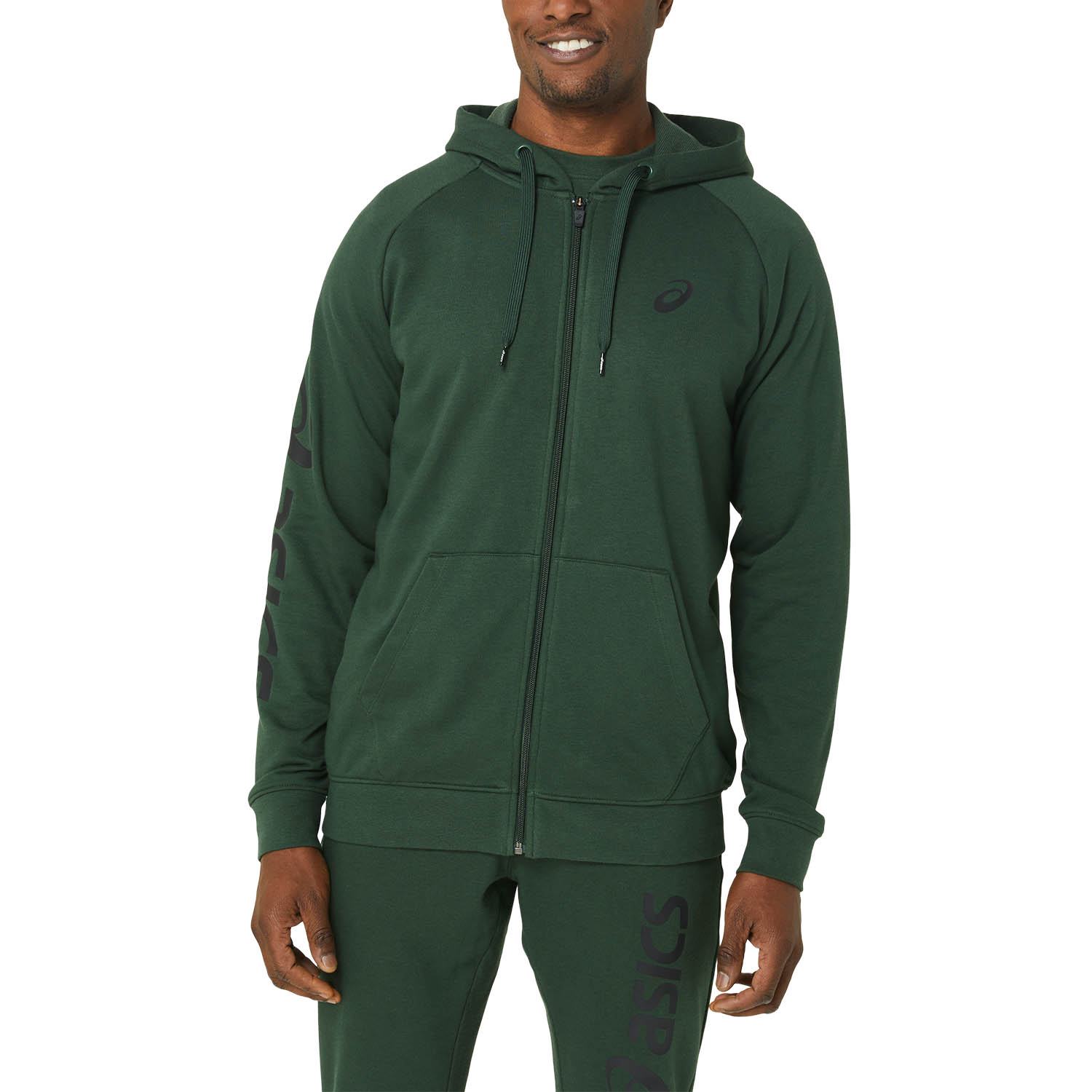 Asics Big Logo Men's Tennis Hoodie - Rain Forest