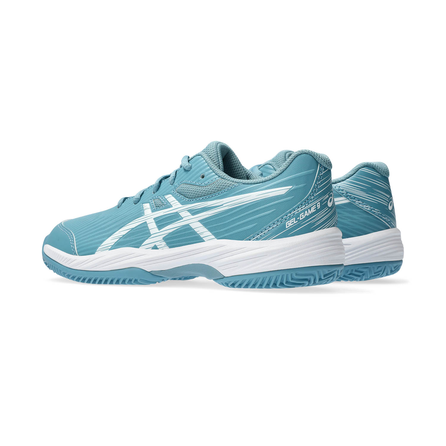Asics Gel Game 9 GS Clay/OC Bambini - Gris Blue/White