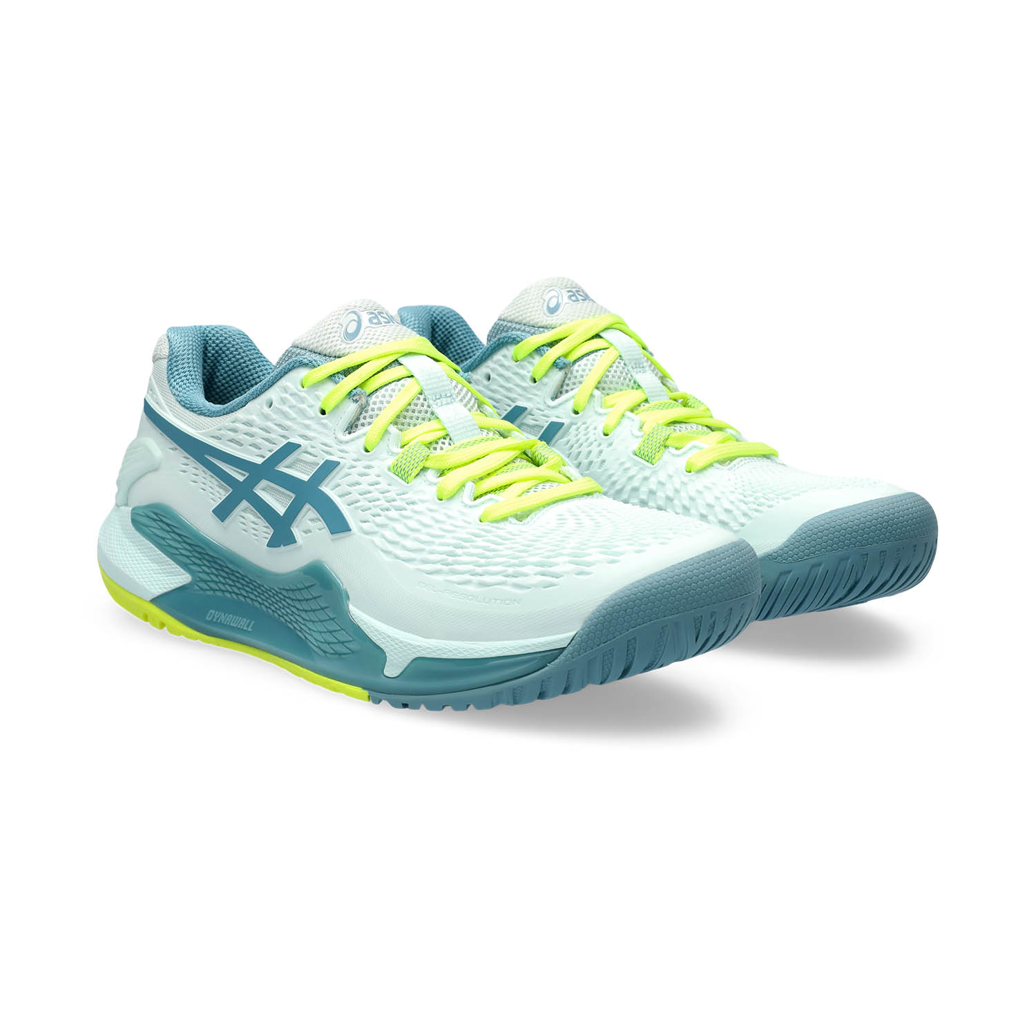 【美品】ASICS GEL-RESOLUTION 9 OC 25cm Womens tennis shoes Asics GEL-RESOLUTION 9 PARIS W yellow