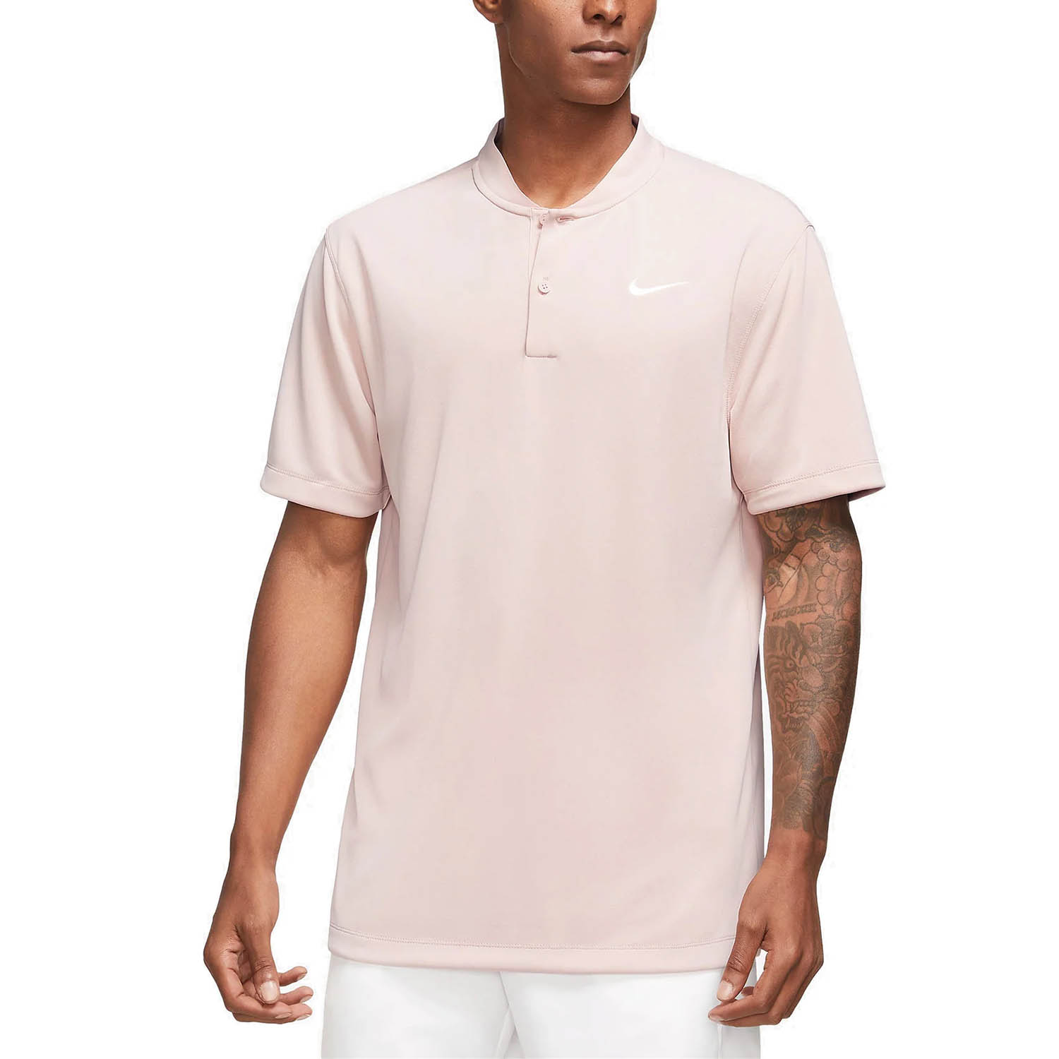 Nike Dri-FIT Blade Solid Men's Tennis Polo - Pink Oxford/White