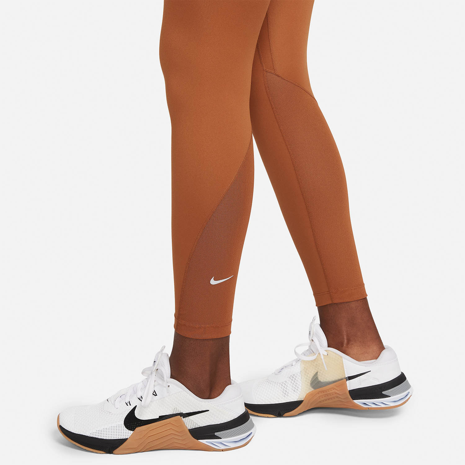 Nike One Mid Rise 7/8 Women's Tennis Tights - Dark Russet/White