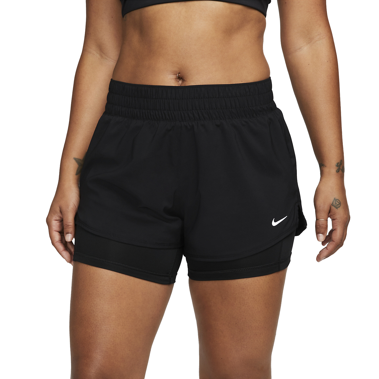 Nike One 2 in 1 3in Shorts - Black/Reflective Silver