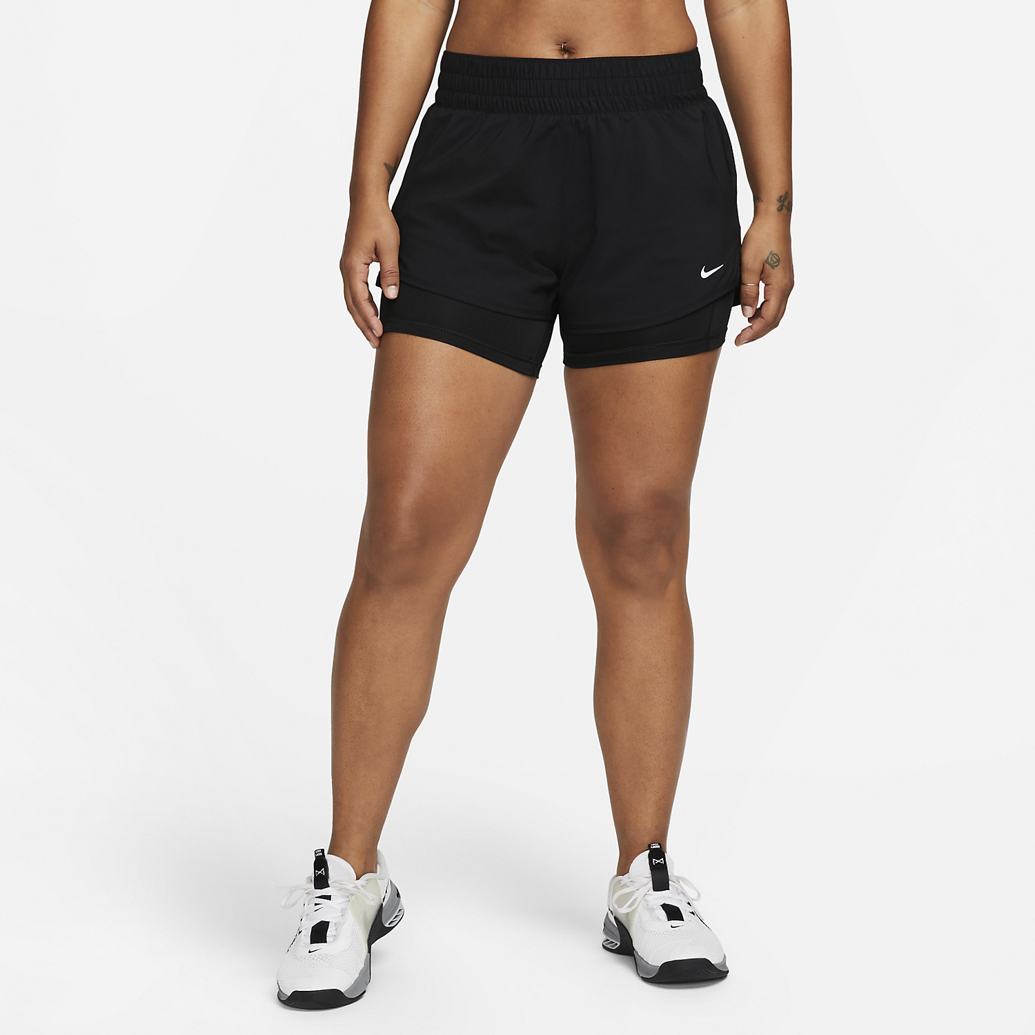 Nike One 2 in 1 3in Shorts - Black/Reflective Silver