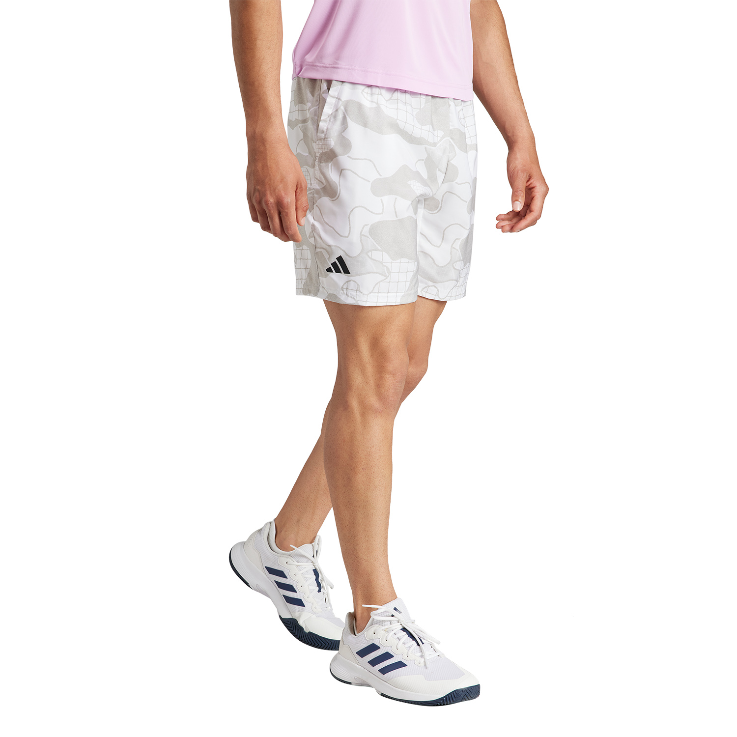 adidas Club Graphic 7in Men's Tennis Shorts - White/Grey Three