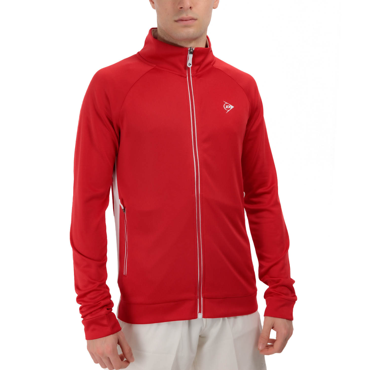 Dunlop Club Knitted Men's Tennis Jacket - Red/White