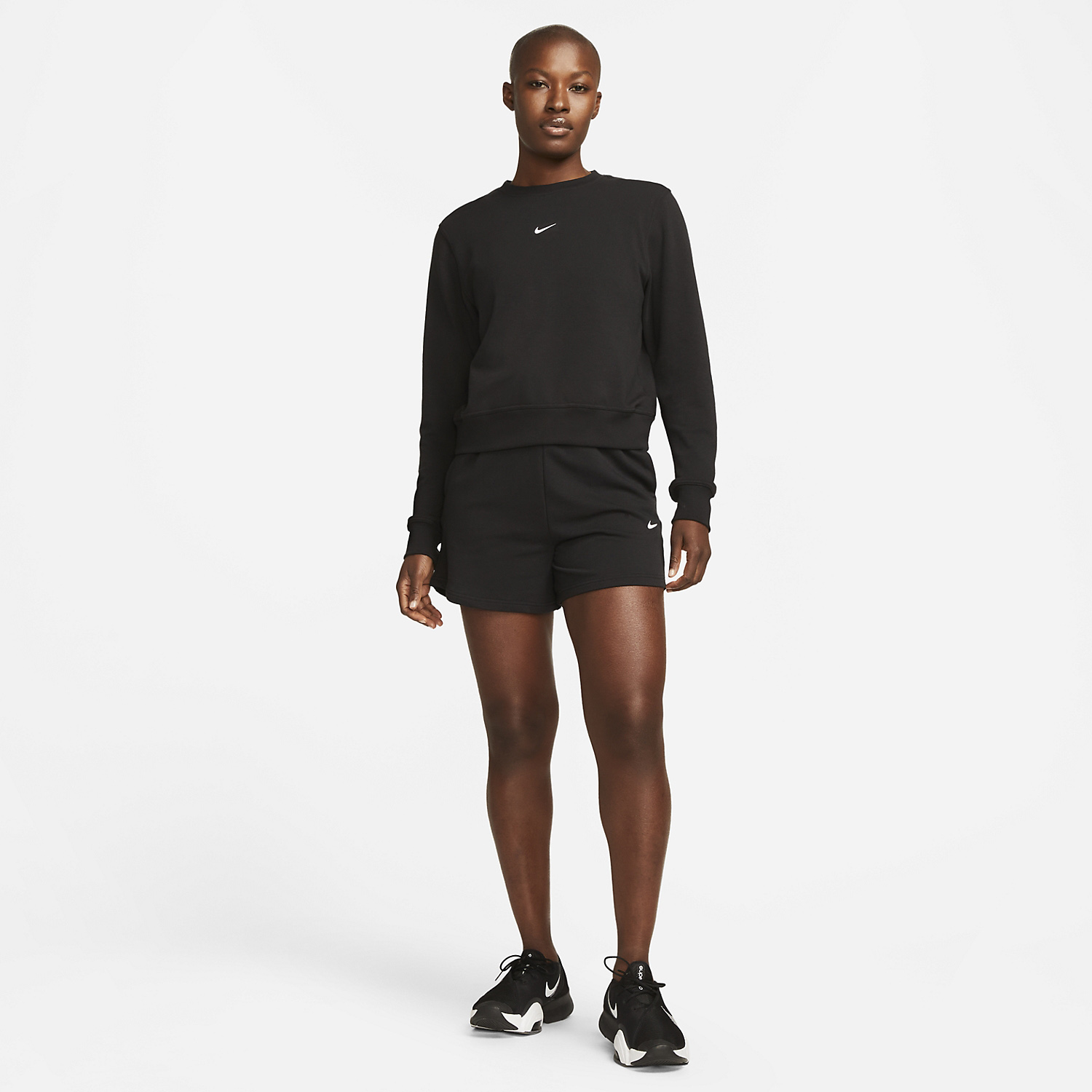 Nike Dri-FIT One Crew Women's Tennis Hoodie - Black/White