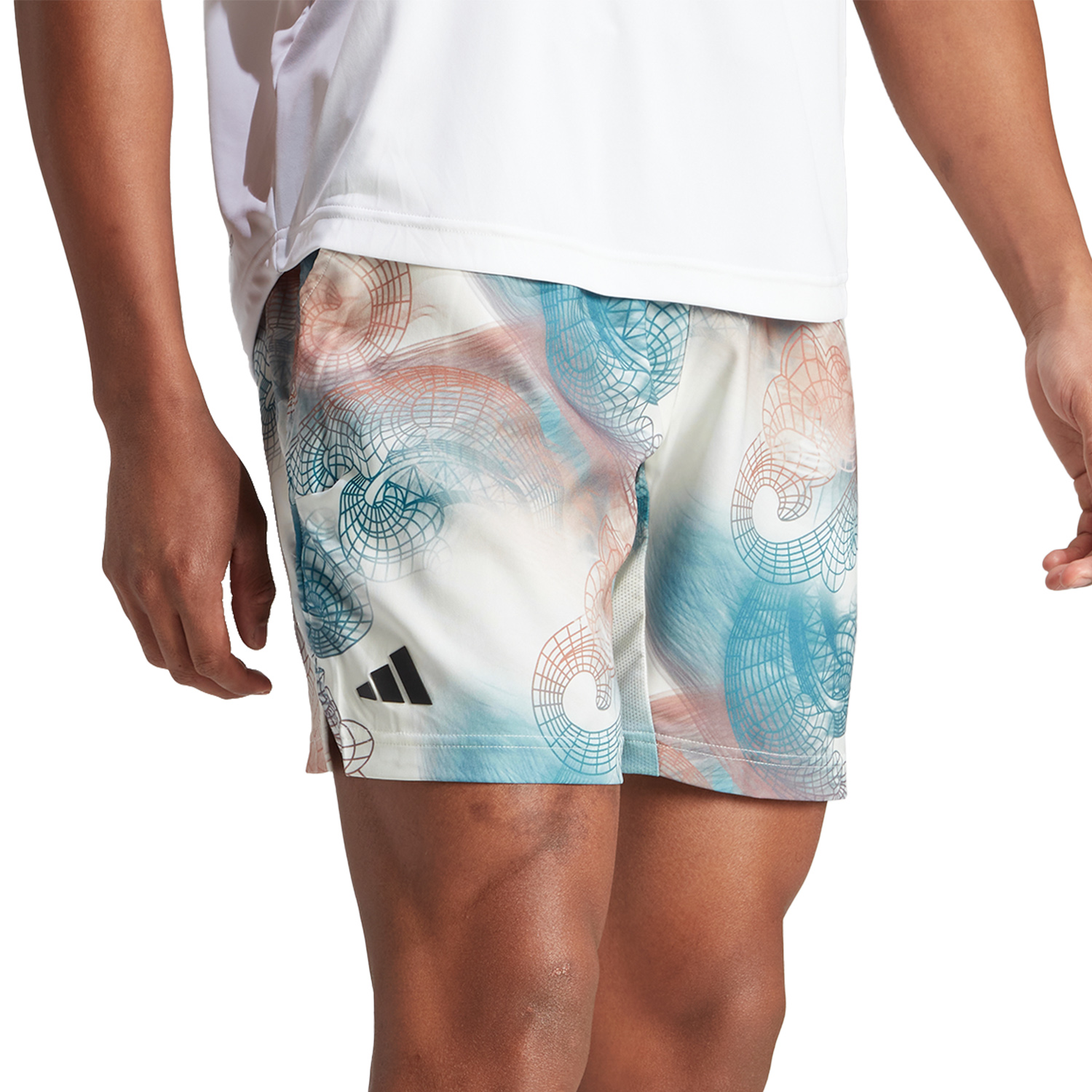 adidas Printed Pro 7in Shorts - White/Arctic Fusion/Wonder Clay