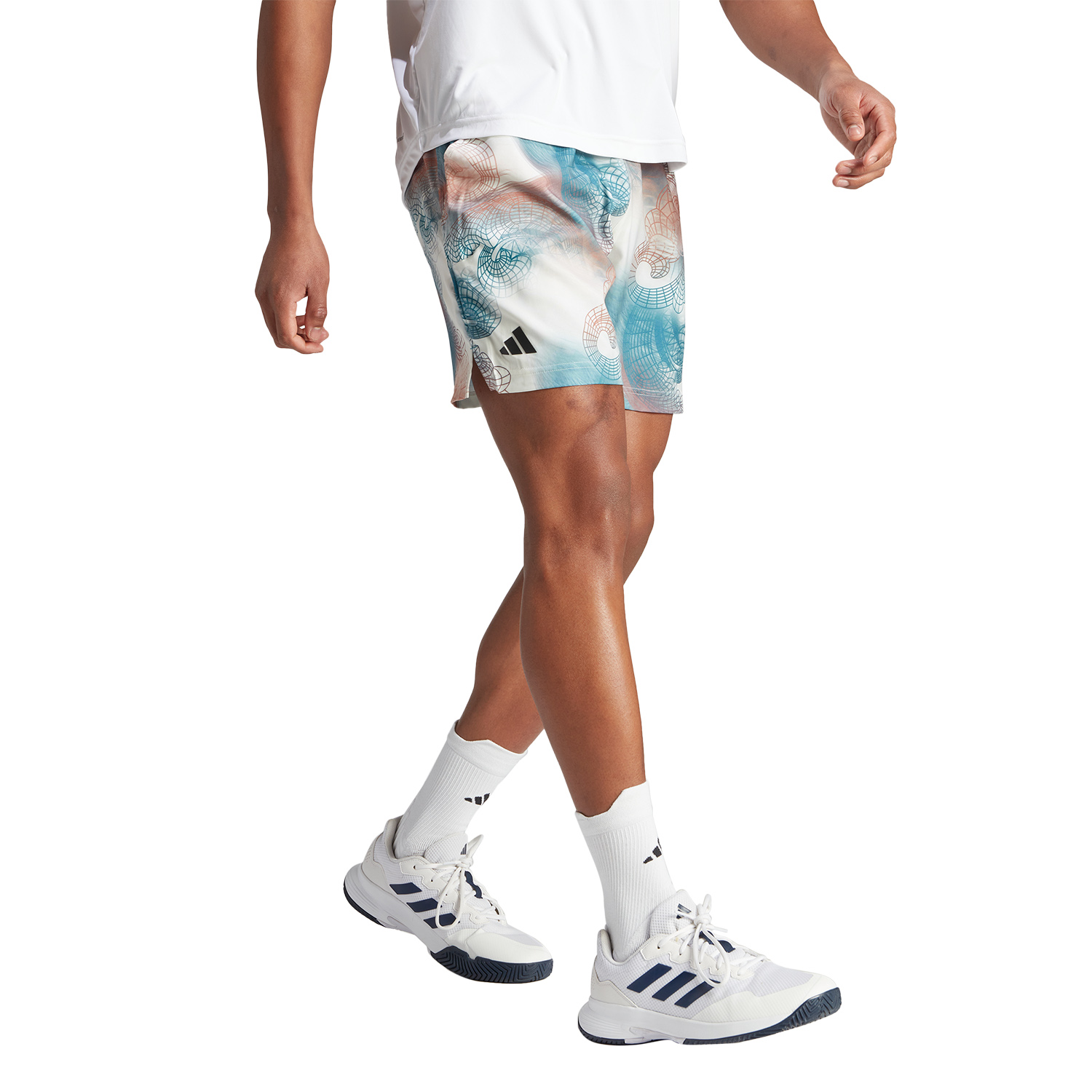 adidas Printed Pro 7in Shorts - White/Arctic Fusion/Wonder Clay