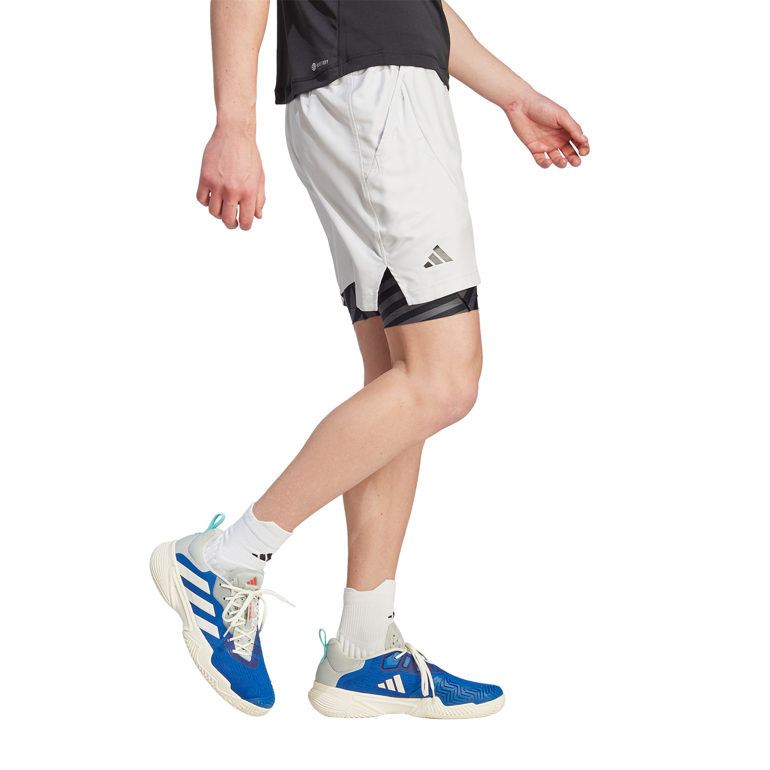 adidas Pro 2 in 1 7in Shorts - White/Black