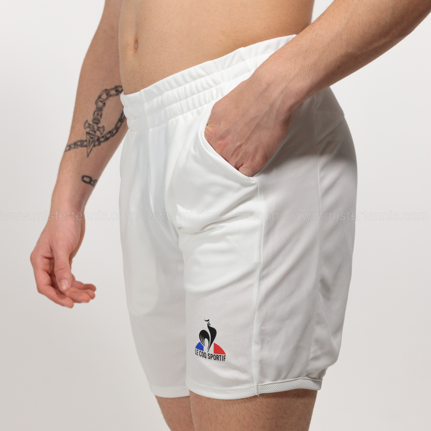 Le Coq Sportif Court 8in Men's Tennis Shorts - New Optical White