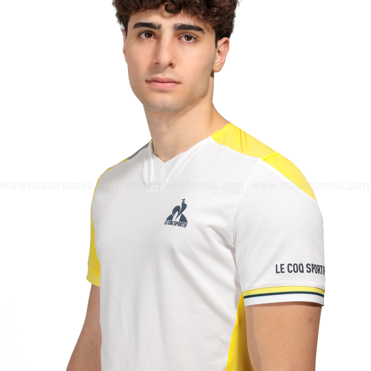 Le Coq Sportif Pro T-Shirt - New Optical White/Jaune Champion