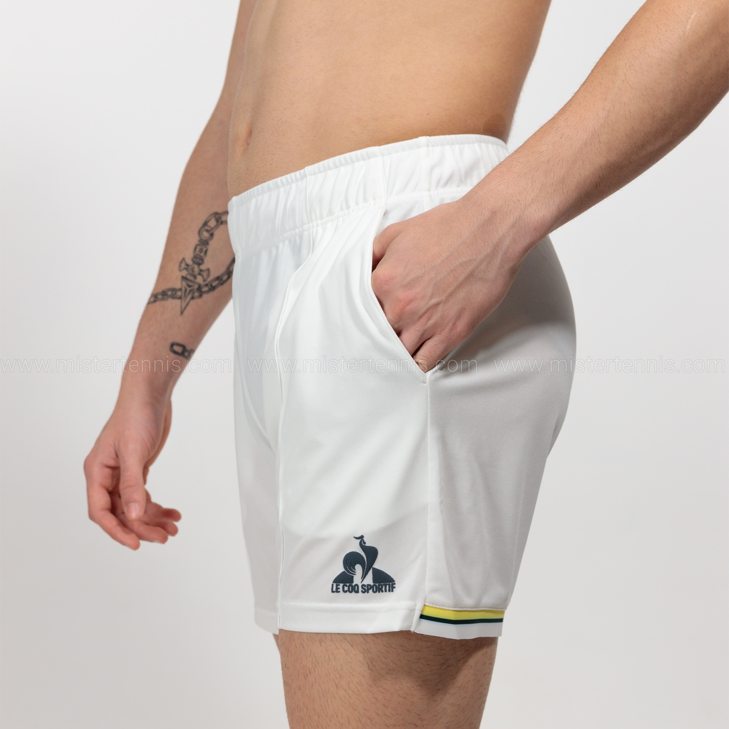 Le Coq Sportif Pro Men's Tennis Shorts - New Optical White