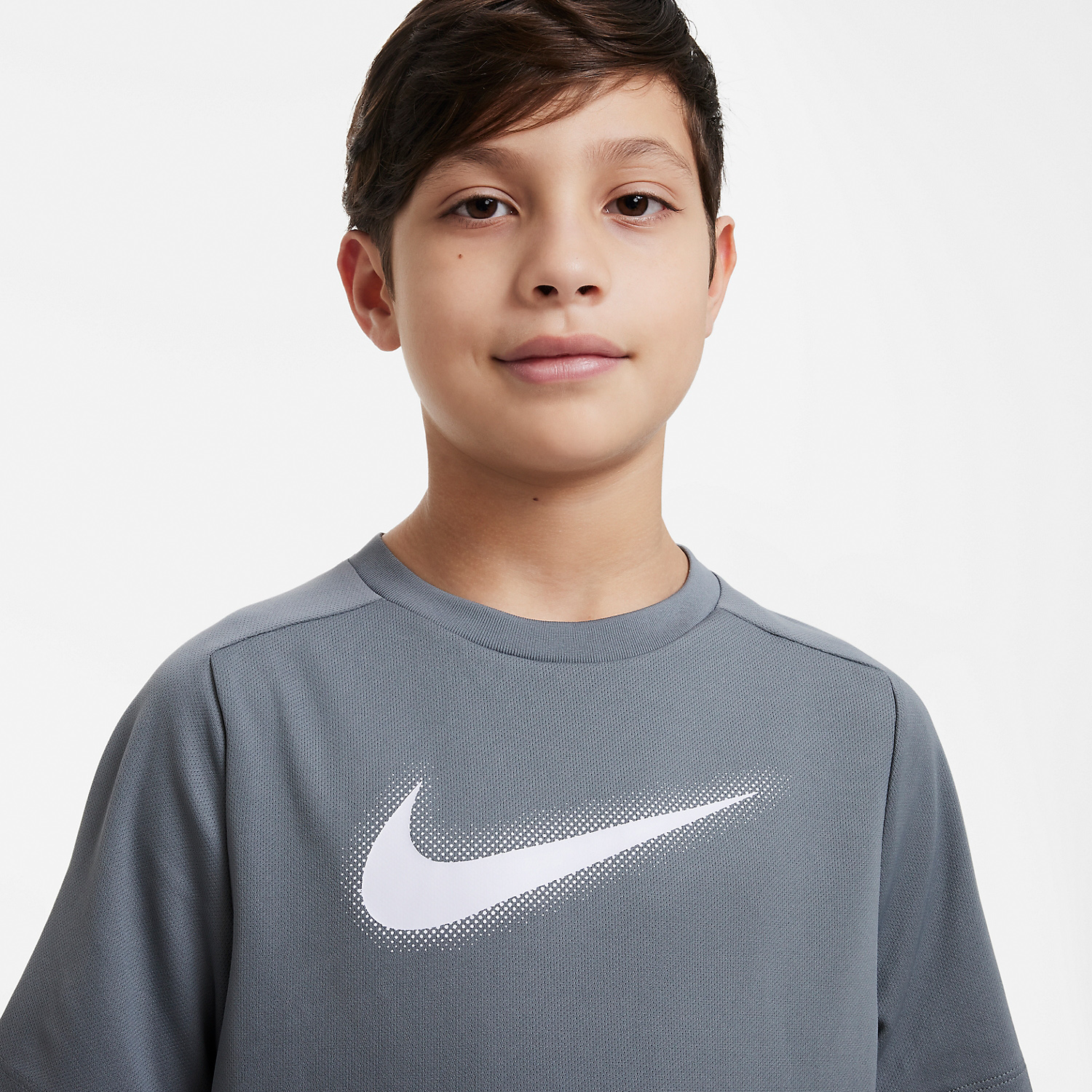 Nike Dri-FIT Icon T-Shirt Boy - Smoke Grey/White