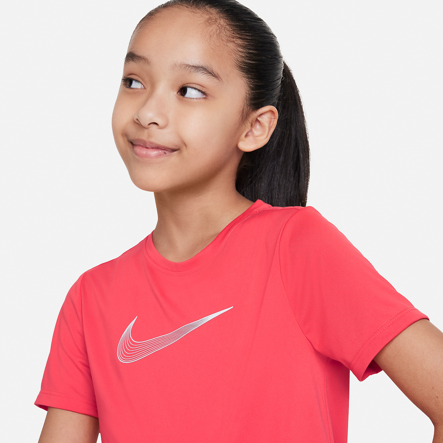 Nike Dri-FIT One Girl's Tennis T-Shirt - Ember Glow/White