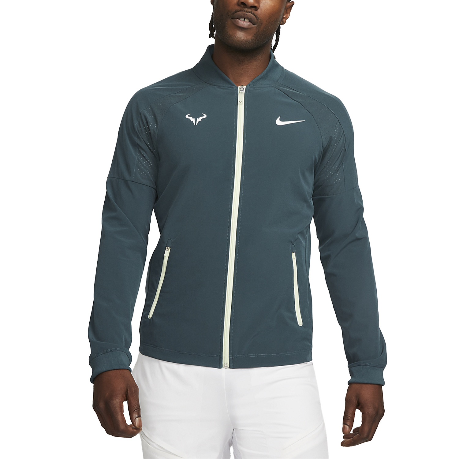 Nike Mens Rafa Tennis Jacket グリーン 米国Mサイズ Nike Dri-FIT Rafa Men's Tennis Jacket - Deep Jungle/Lime Ice