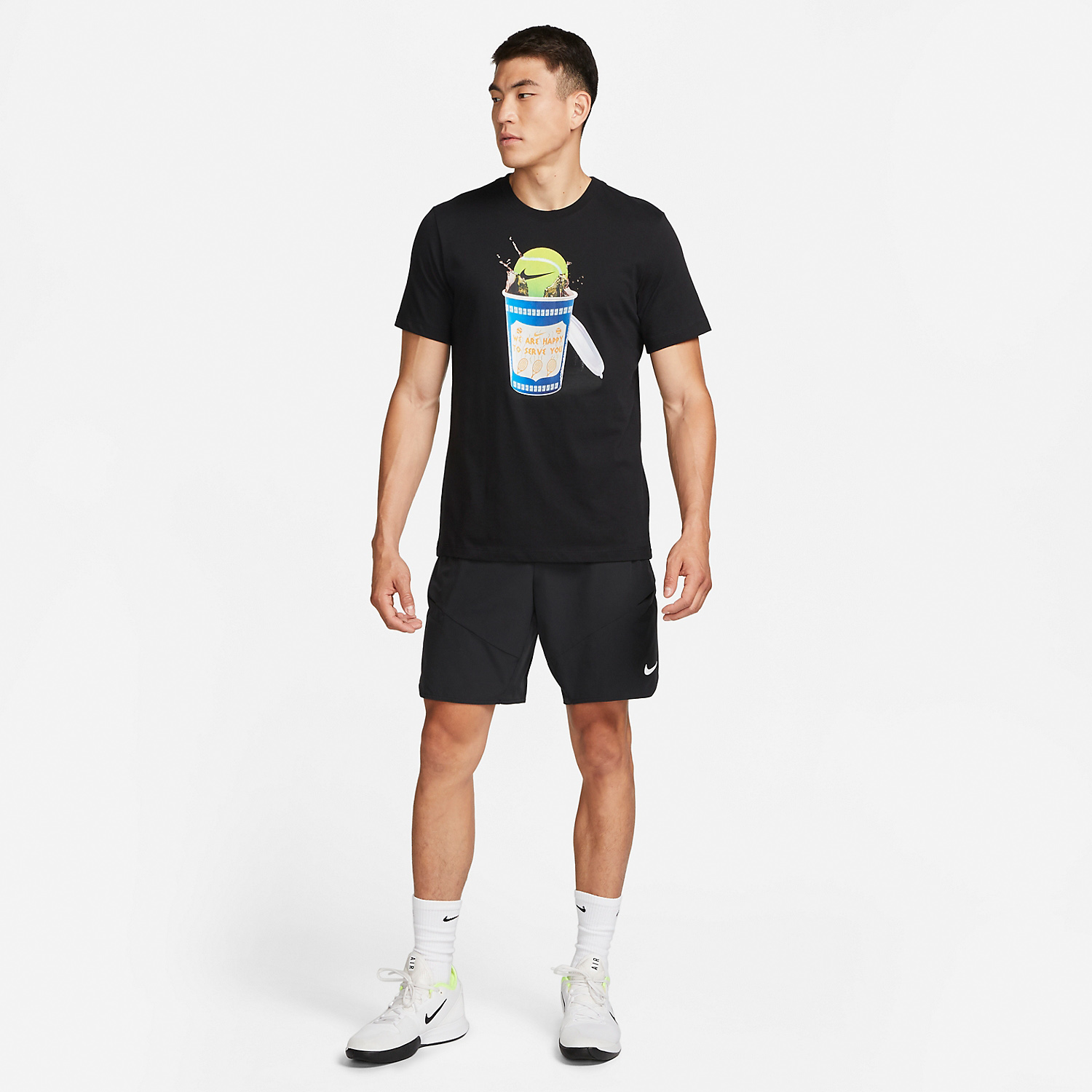 Nike Heritage Men's Tennis T-Shirt - Black