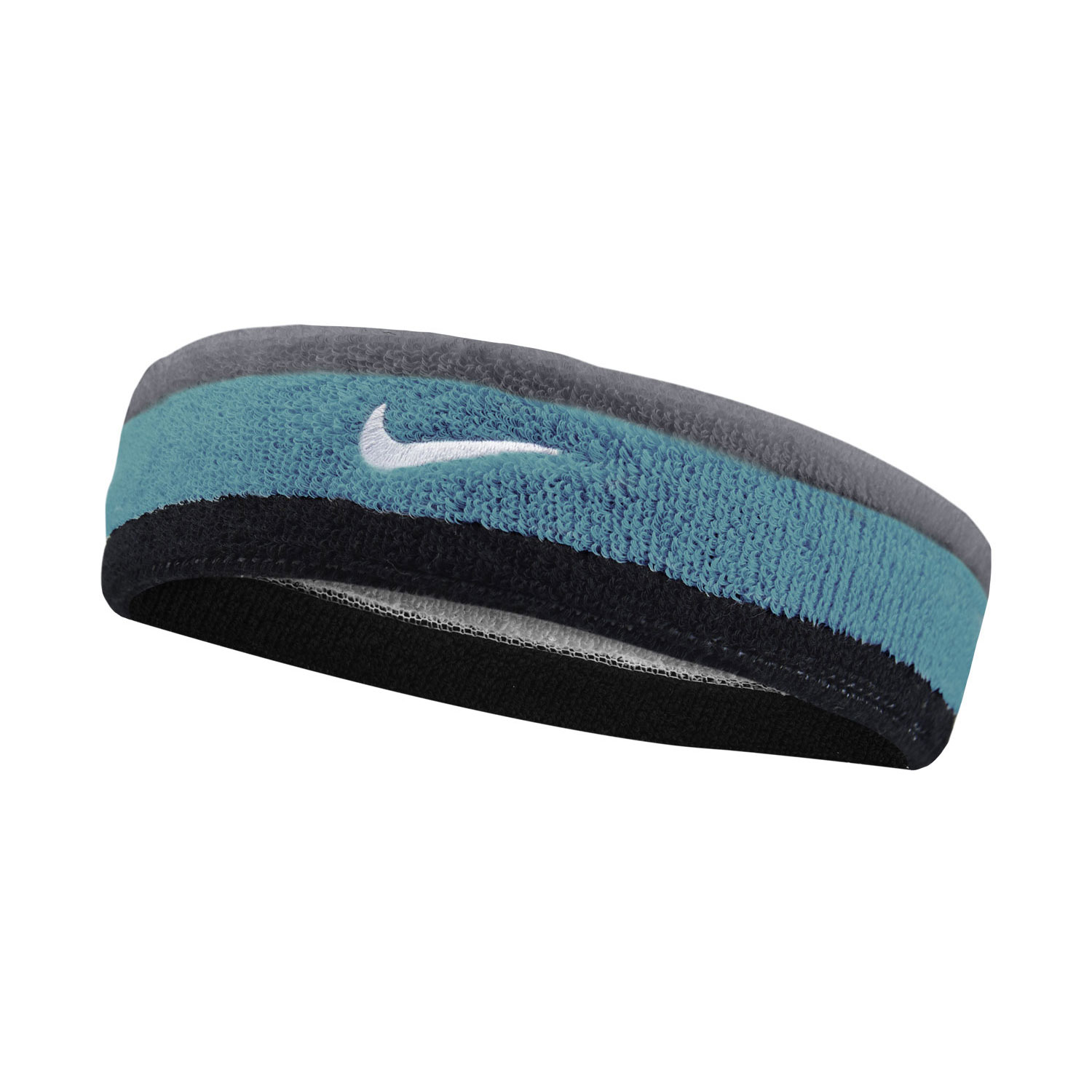 Nike Swoosh Headband - Cool Grey/Teal Nebula/Black