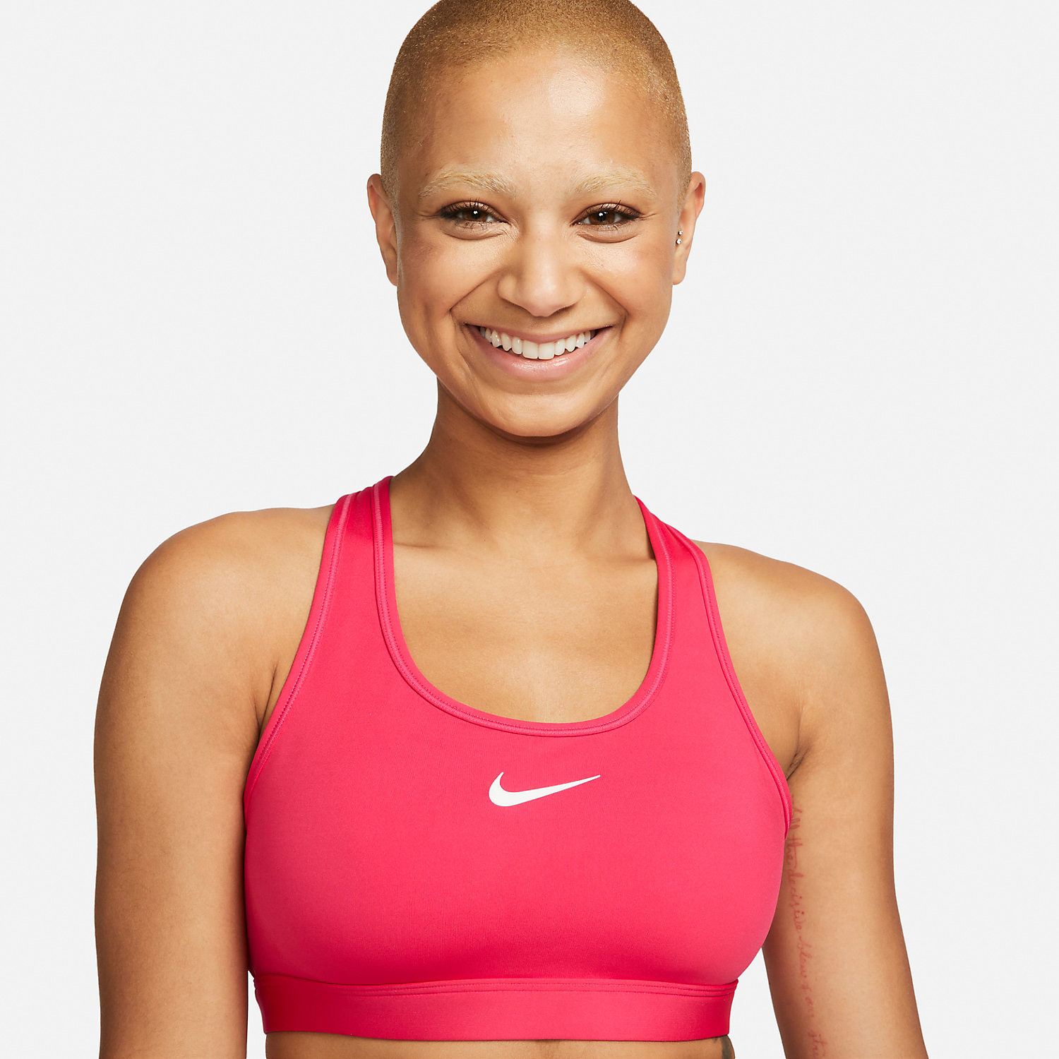 Nike Swoosh Sports Bra - Light Fusion Red/White