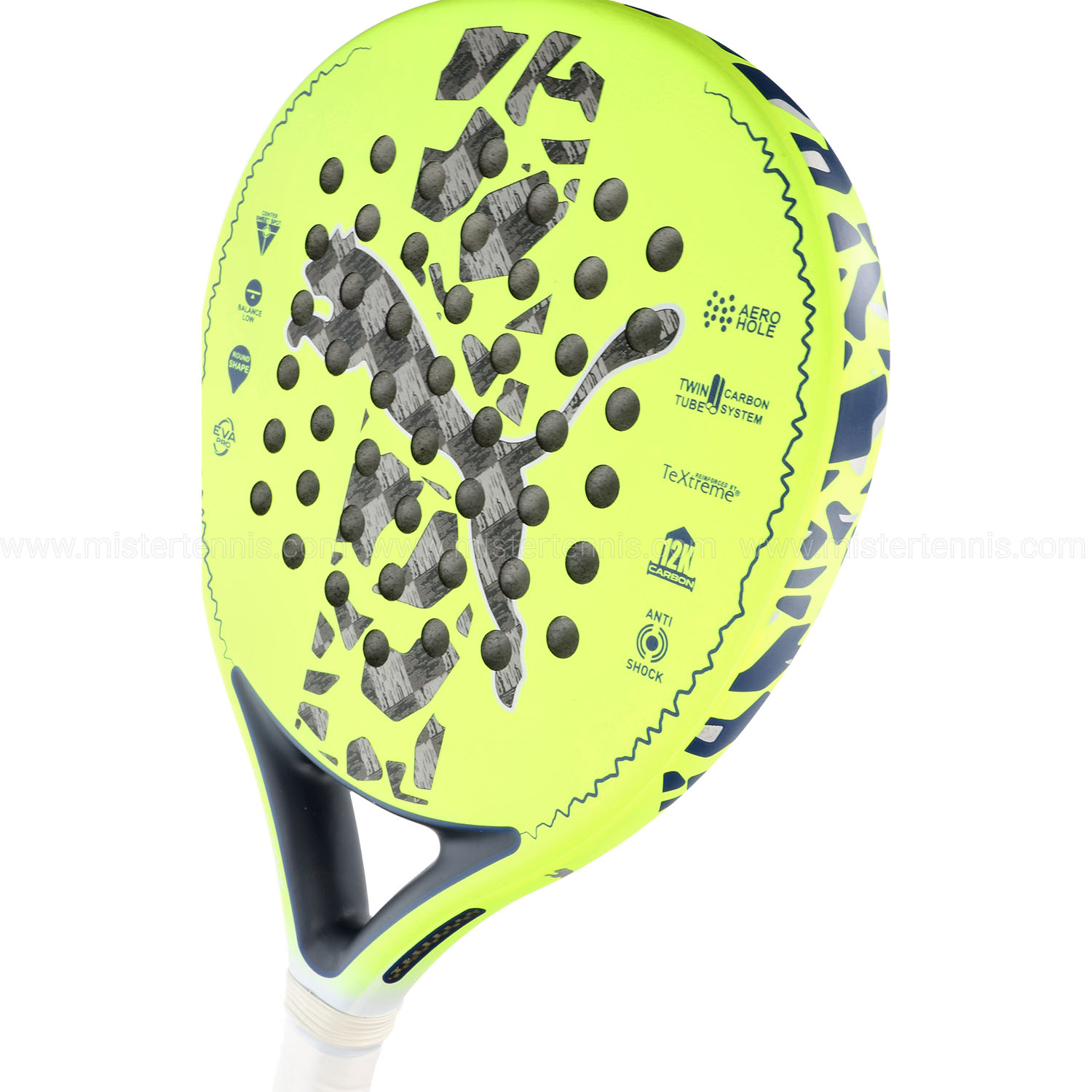 Puma SolarATTACK RND Padel Racket - Fast Yellow/New Navy/White