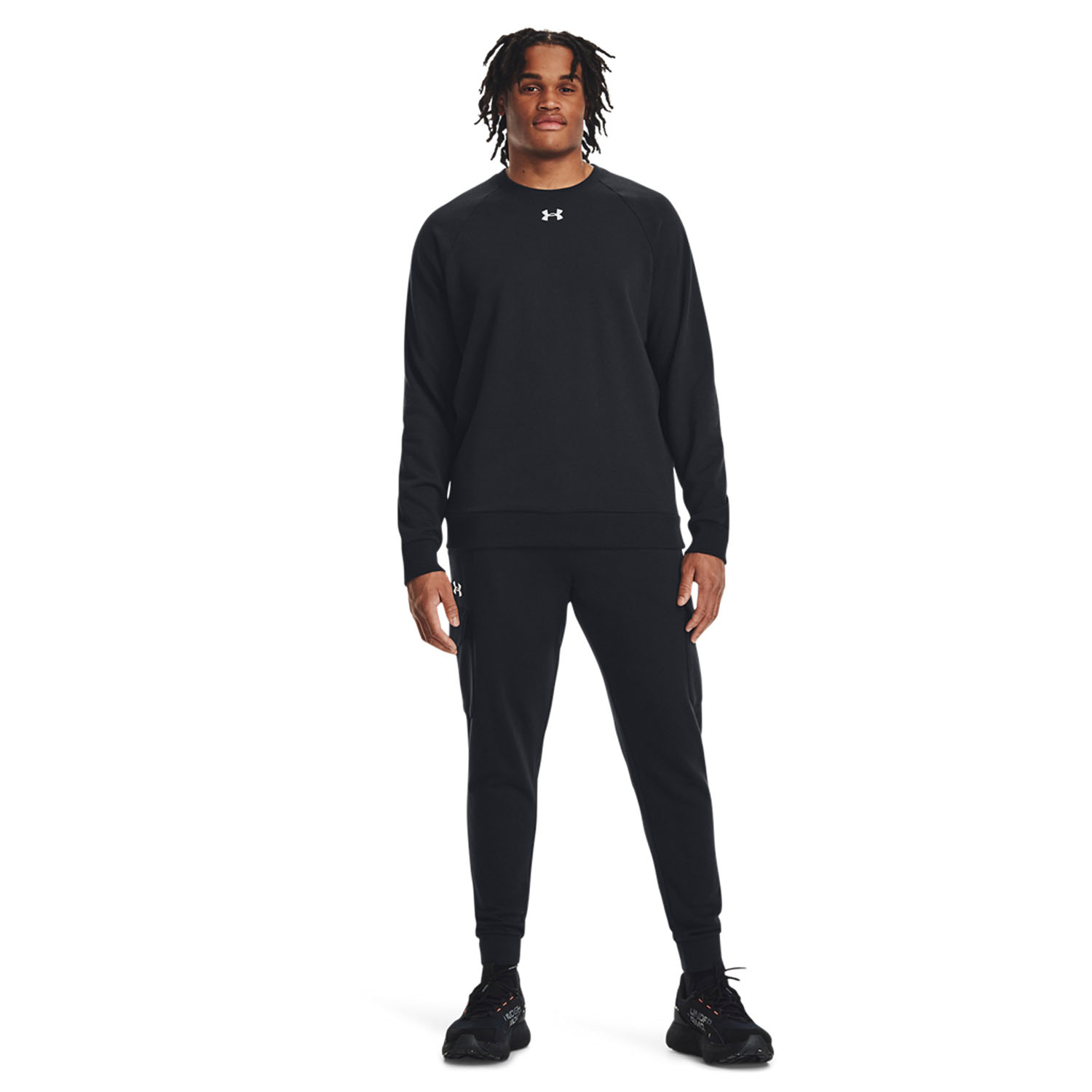 Under Armour Rival Fleece Crew Felpa - Black/White