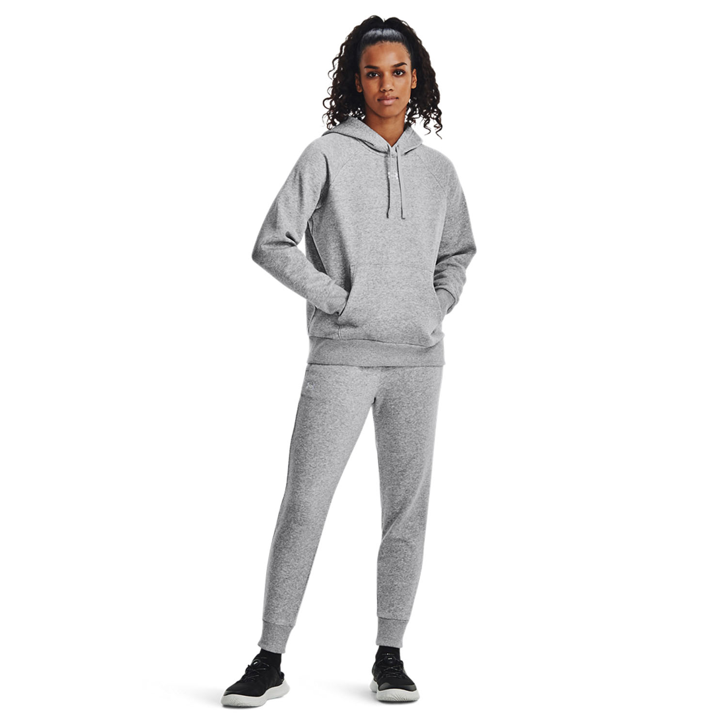 Under Armour Rival Fleece Hoodie - Mod Gray Light Heather/White