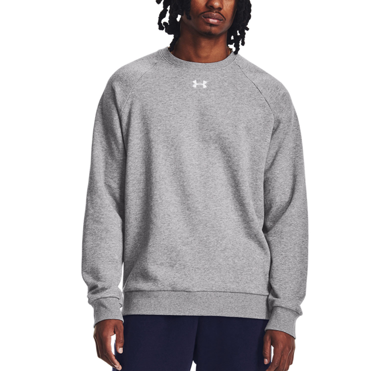 Under Armour Rival Fleece Crew Felpa - Castlerock Light Heather