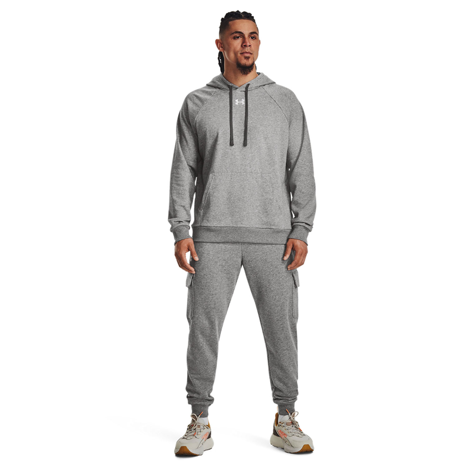 Under Armour Rival Fleece Logo Hoodie - Castlerock Light Heather