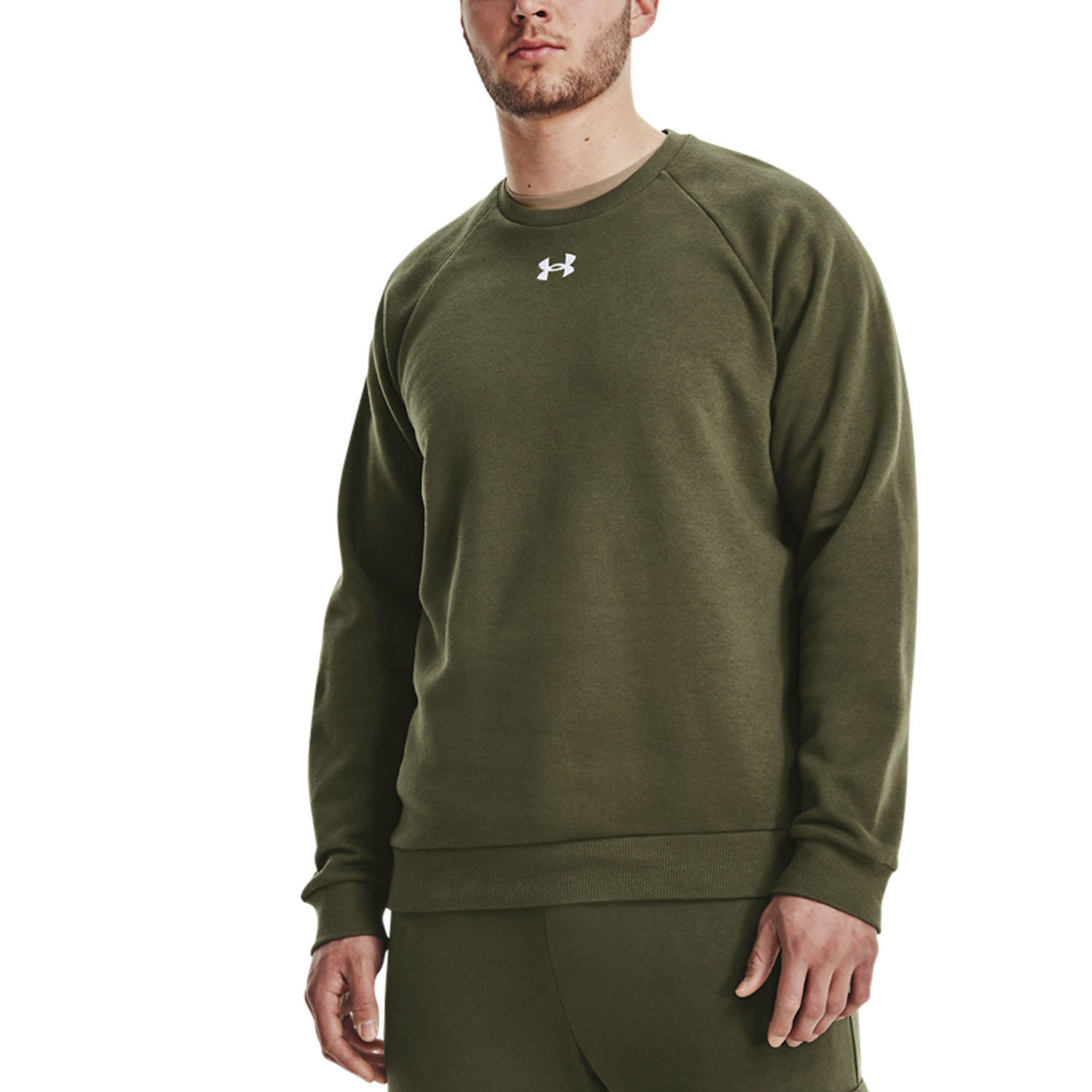 Under Armour Rival Fleece Crew Hoodie - Marine Od Green/Black