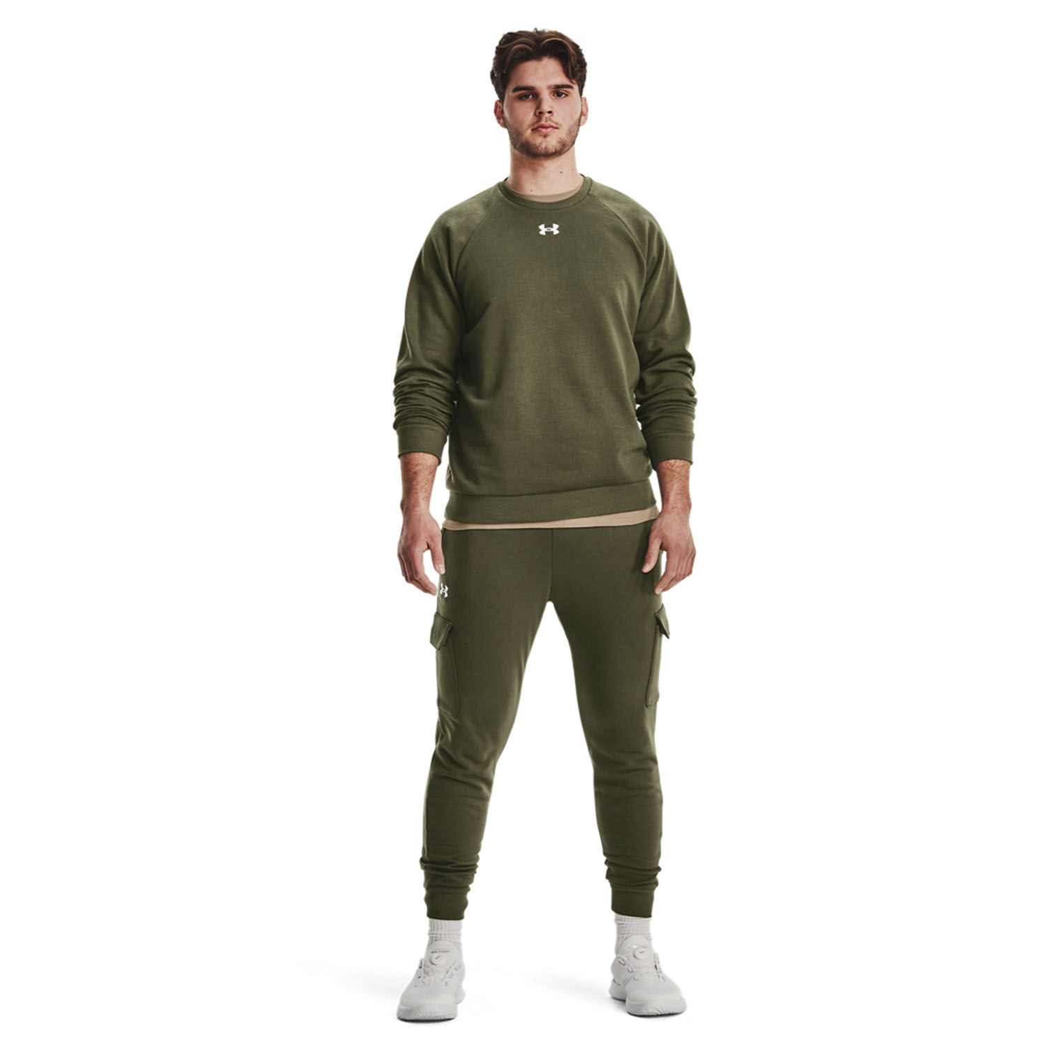 Under Armour Rival Fleece Crew Hoodie - Marine Od Green/Black