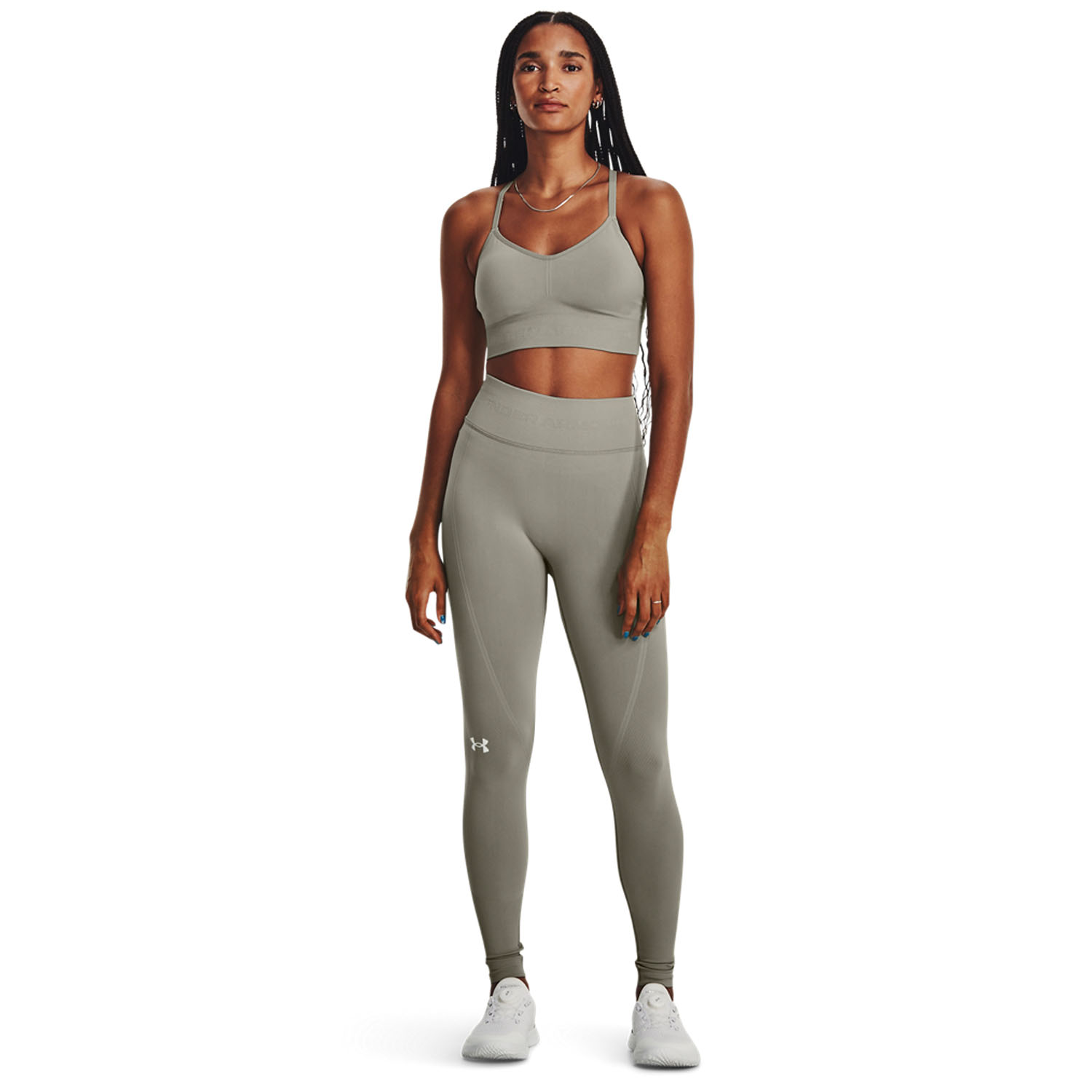 Under Armour HeatGear® Armour High Sports Bra Women - White/Jet Gray