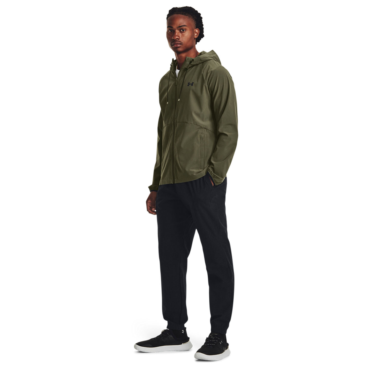 Under Armour Stretch Woven Windbreaker Chaqueta -Marine Od Green/Black