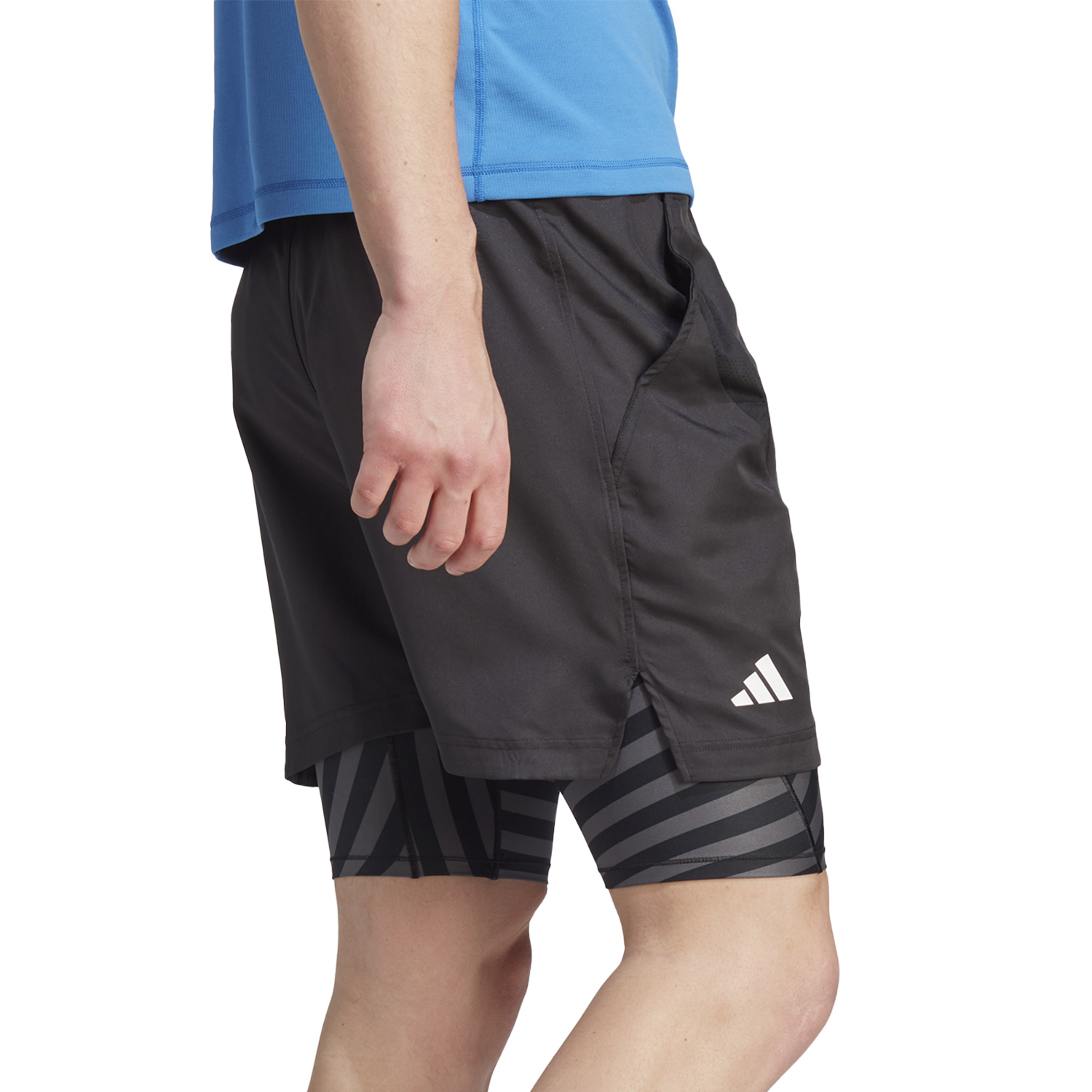 adidas Pro 2 in 1 7in Shorts - Black/Grey Six