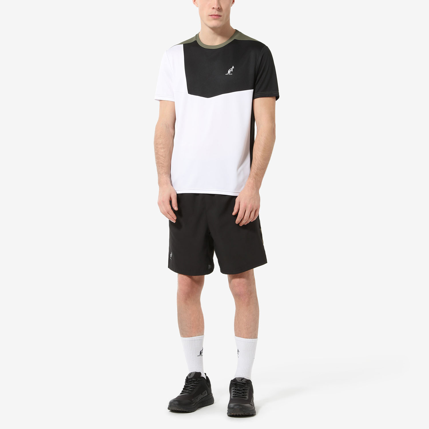 Australian Ace Color Block Camiseta - Bianco/Nero