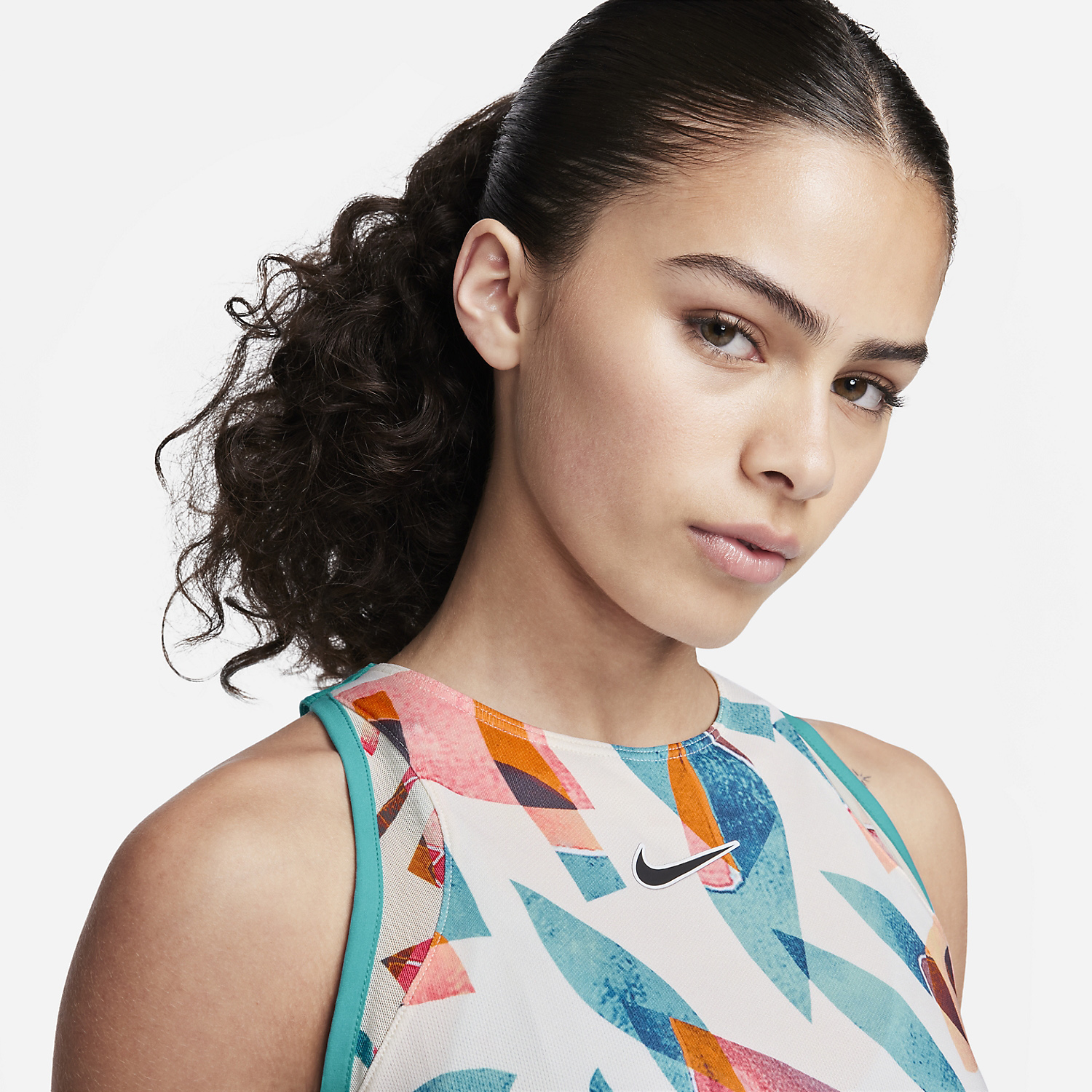Nike Court Dri-FIT Slam Dress - Coconut Milk/Teal Nebula/Black