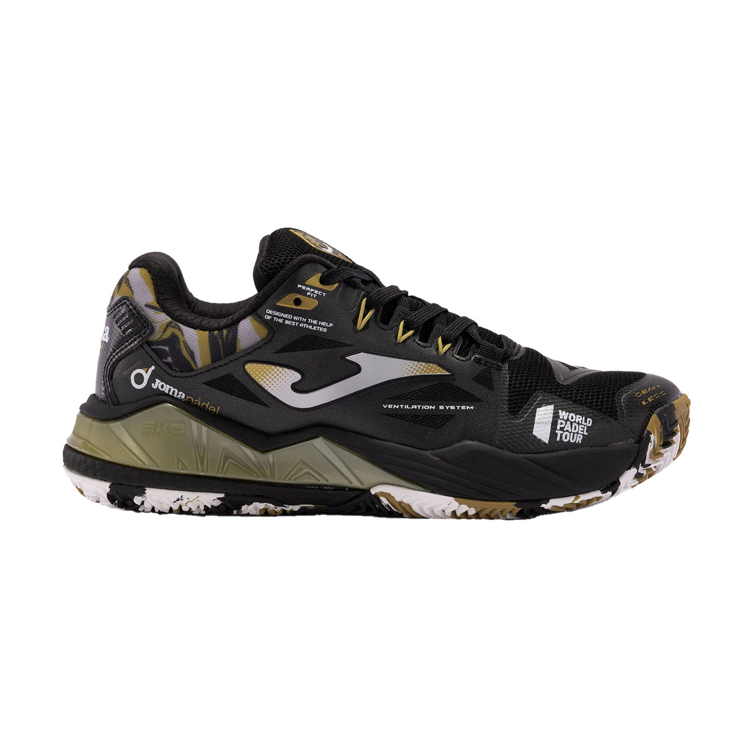 Joma Spin Women's Padel Shoes Black/Gold