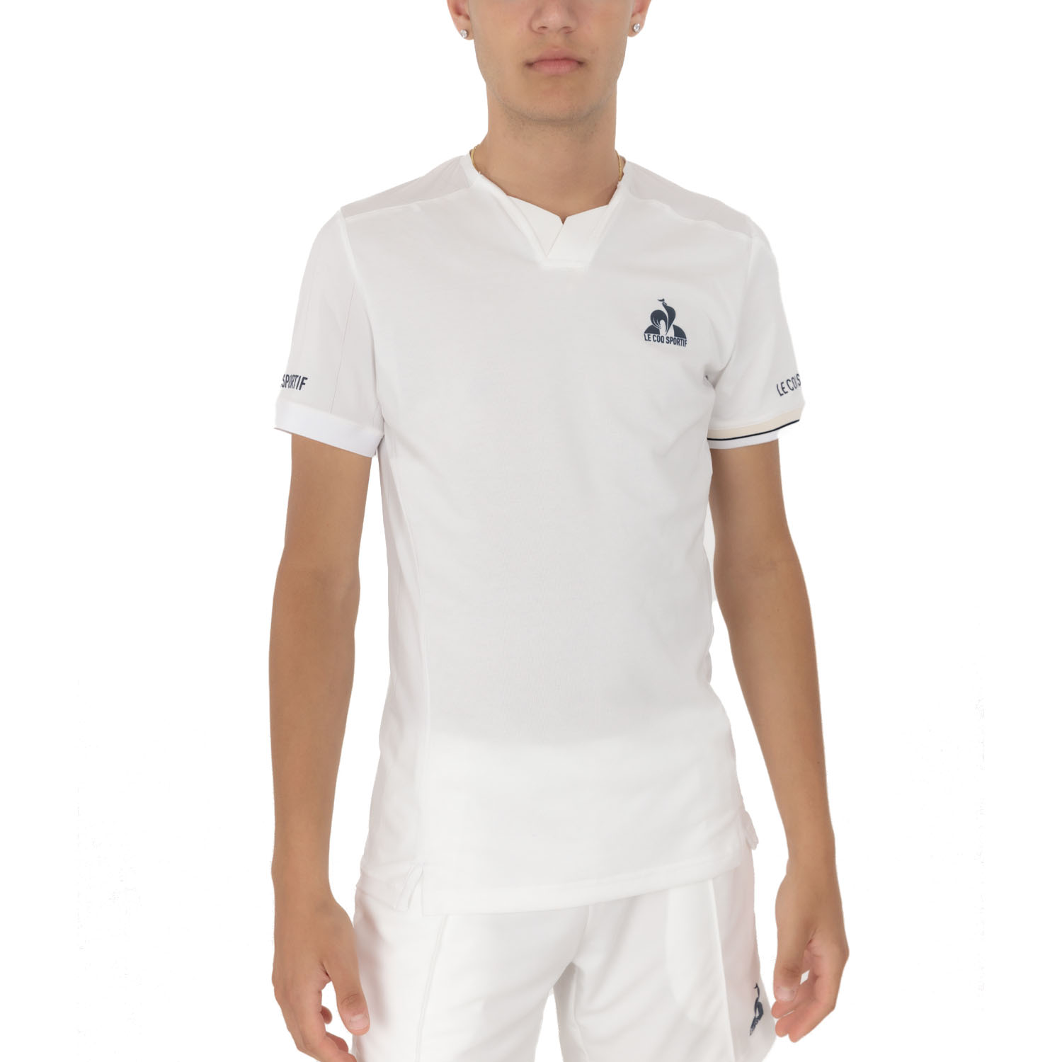 Le Coq Sportif Logo Camiseta De Tenis Hombre New Optical White