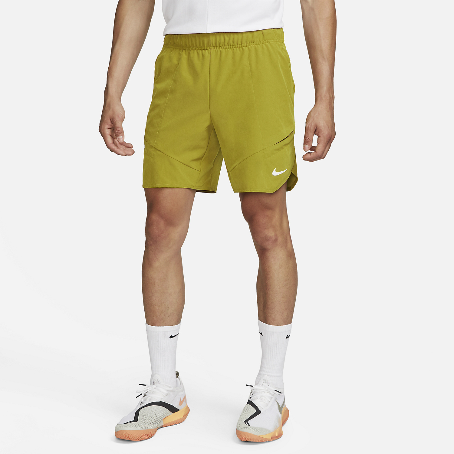 Nike Dri-FIT Advantage 7in Shorts - Bronzine/Lime Blast/White