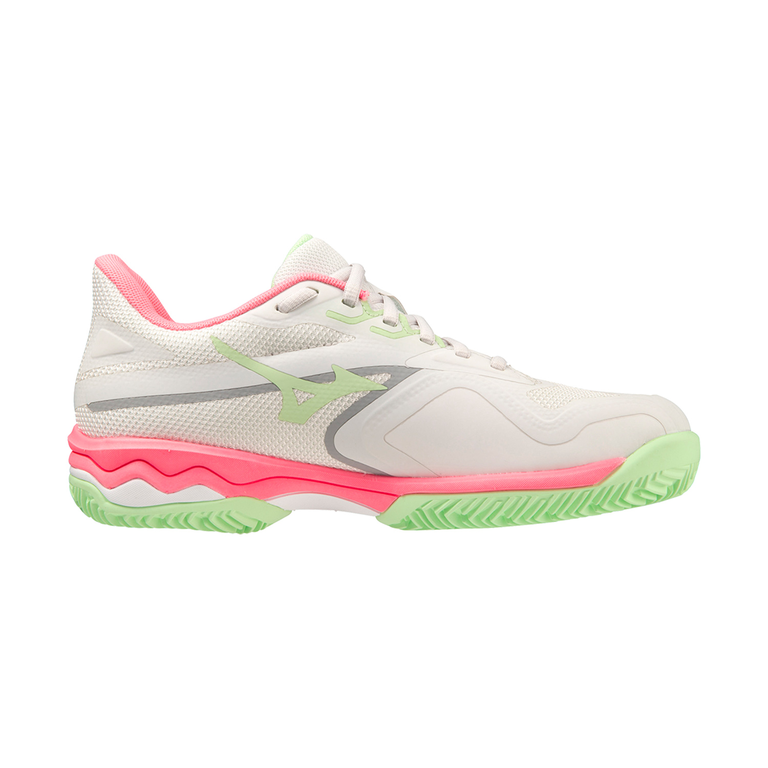 Mizuno Wave Exceed Light 2 Padel - Nimbus Cloud/High Vis Pink/Patina Green