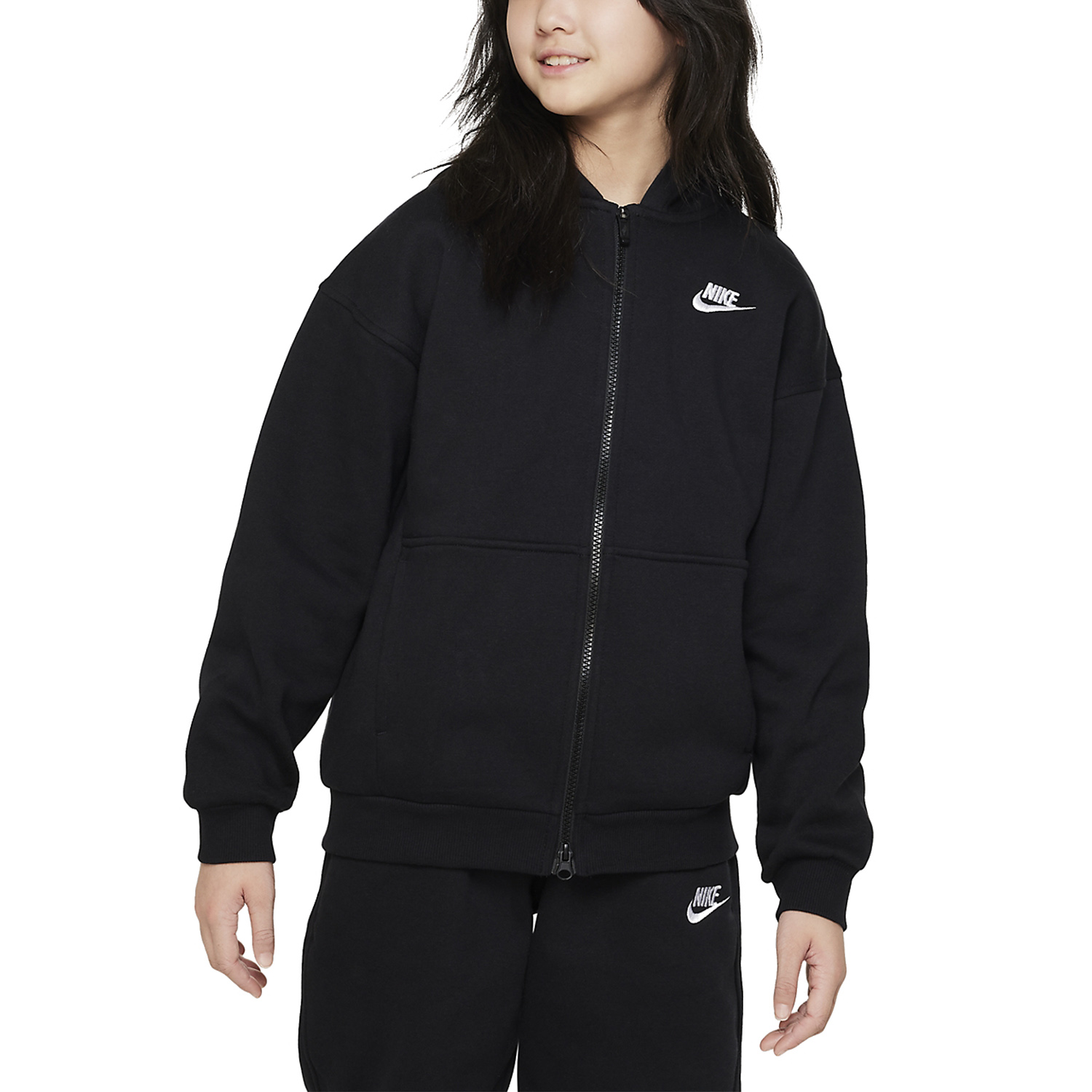 Nike Club Hoodie Girl - Black/White