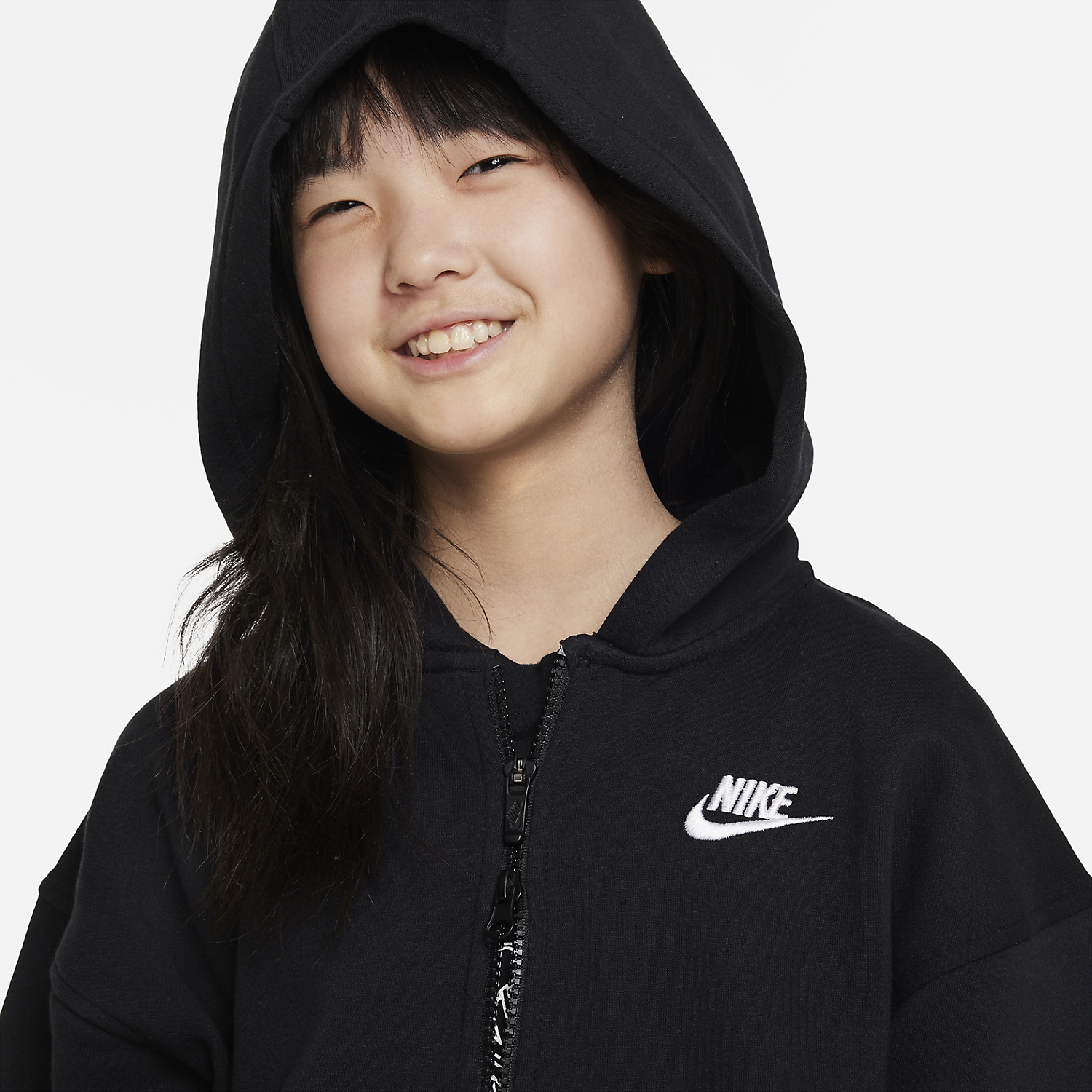 Sudadera Niña Nike Hoodie Negra Logos