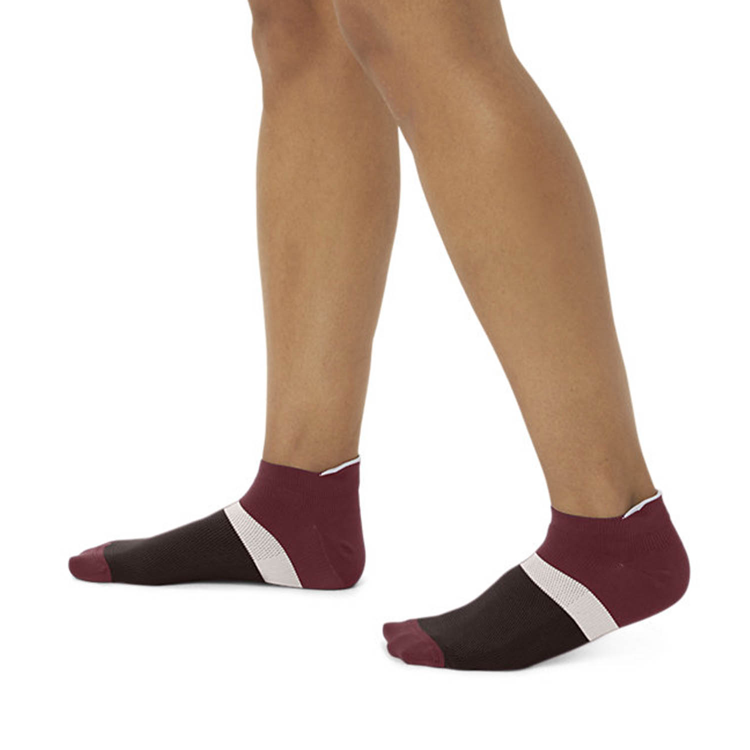 Asics Lightweight Color Block x 3 Socks - Antique Red/Dark Auburn