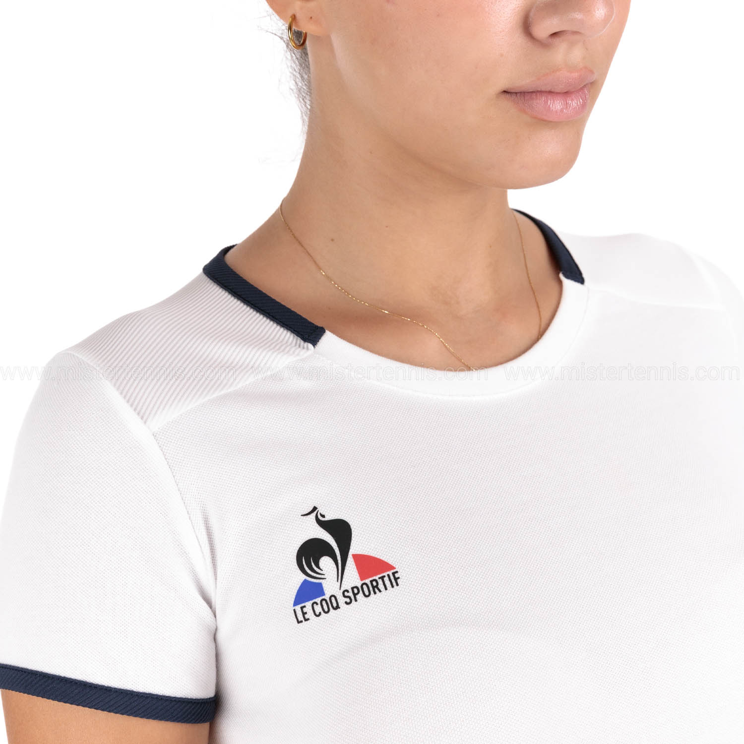 Le Coq Sportif Court T-Shirt - New Optical White/Dress Blues